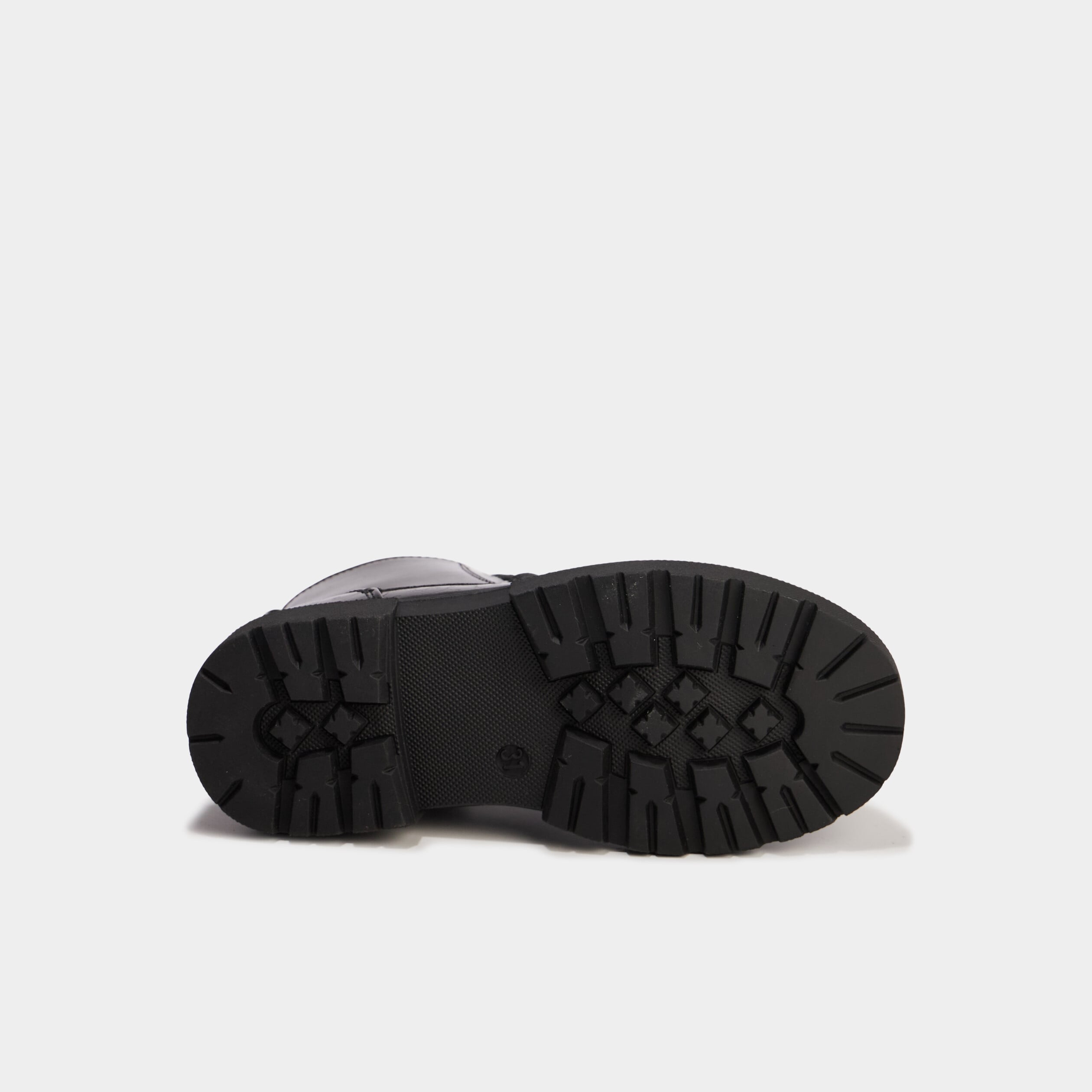 Boots crant&eacute;es vernies &agrave; paillettes noir fille