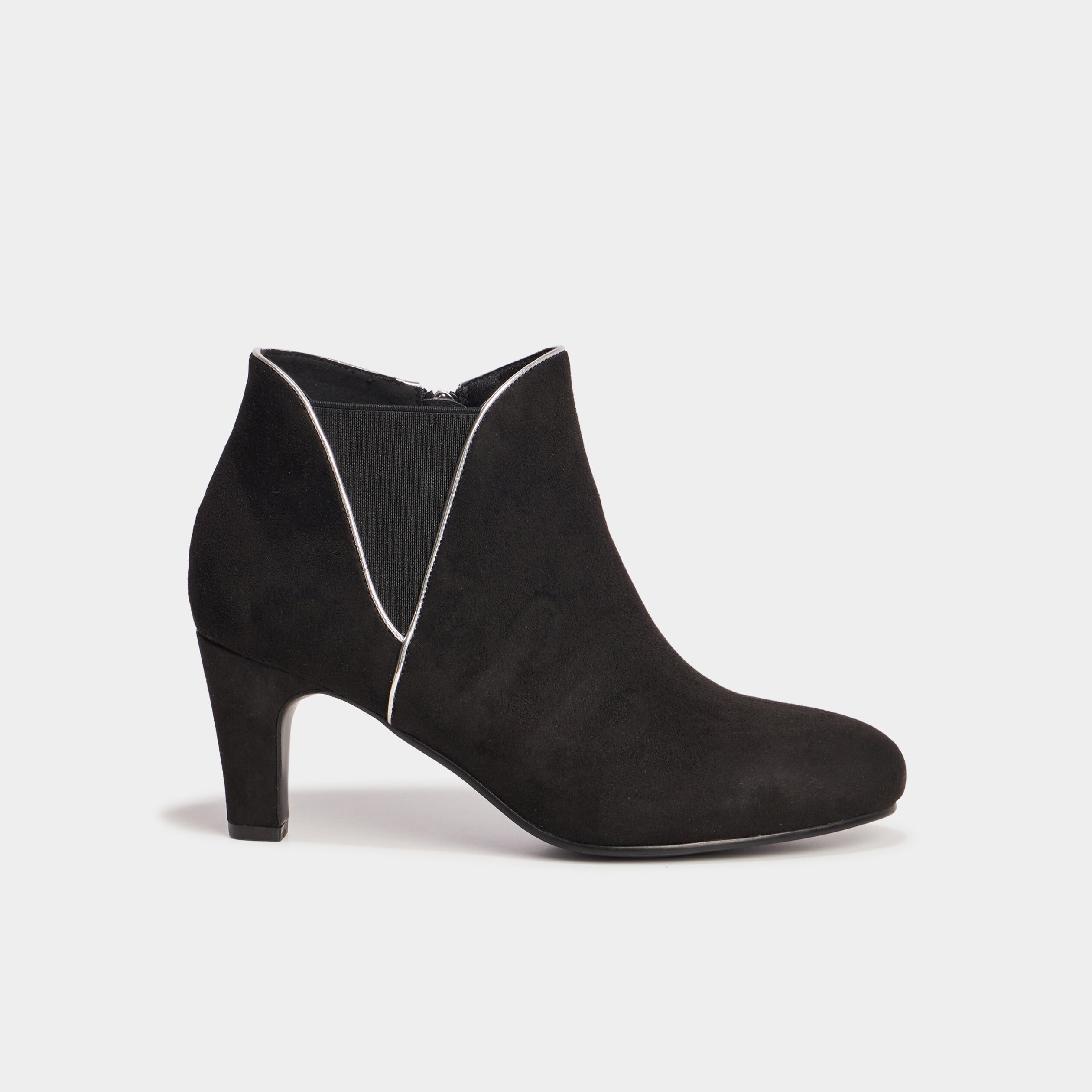 Bottines aspect daim &agrave; talons noir femme