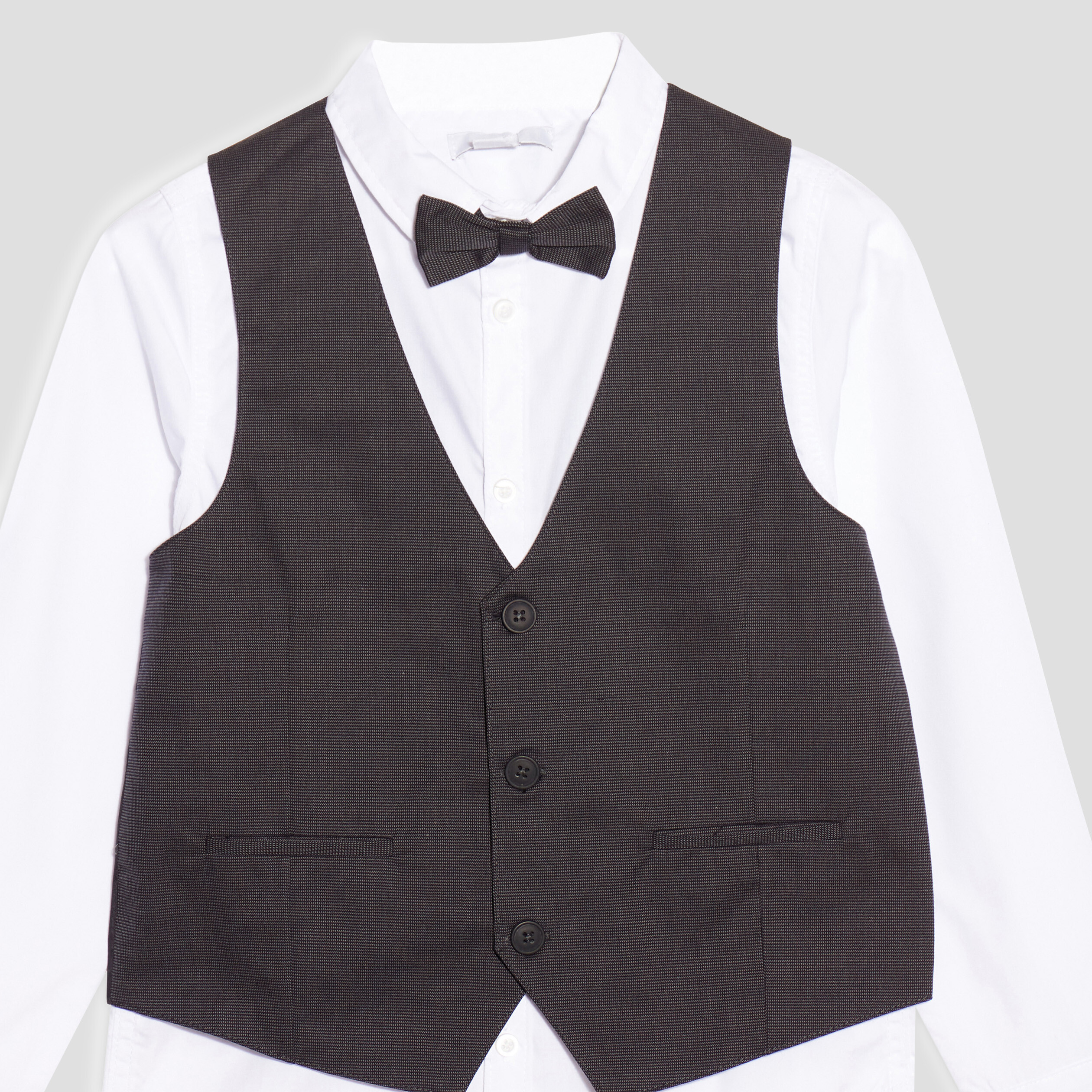 Ensemble 3 pi&egrave;ces chemise et veston blanc gar&ccedil;on