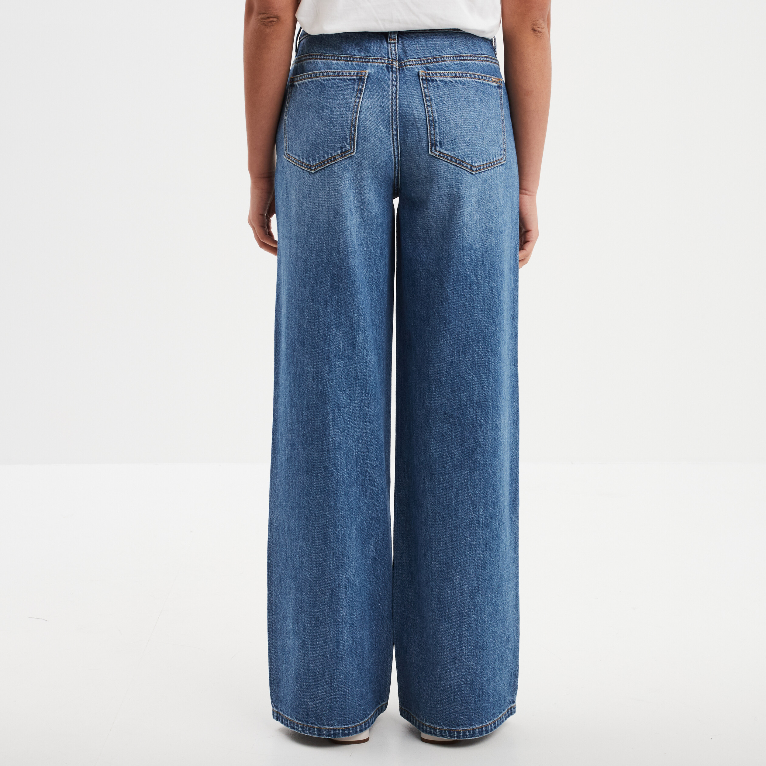 Pantalon Large Jean Taille Haute Femme Enceinte Jean Denim Taille