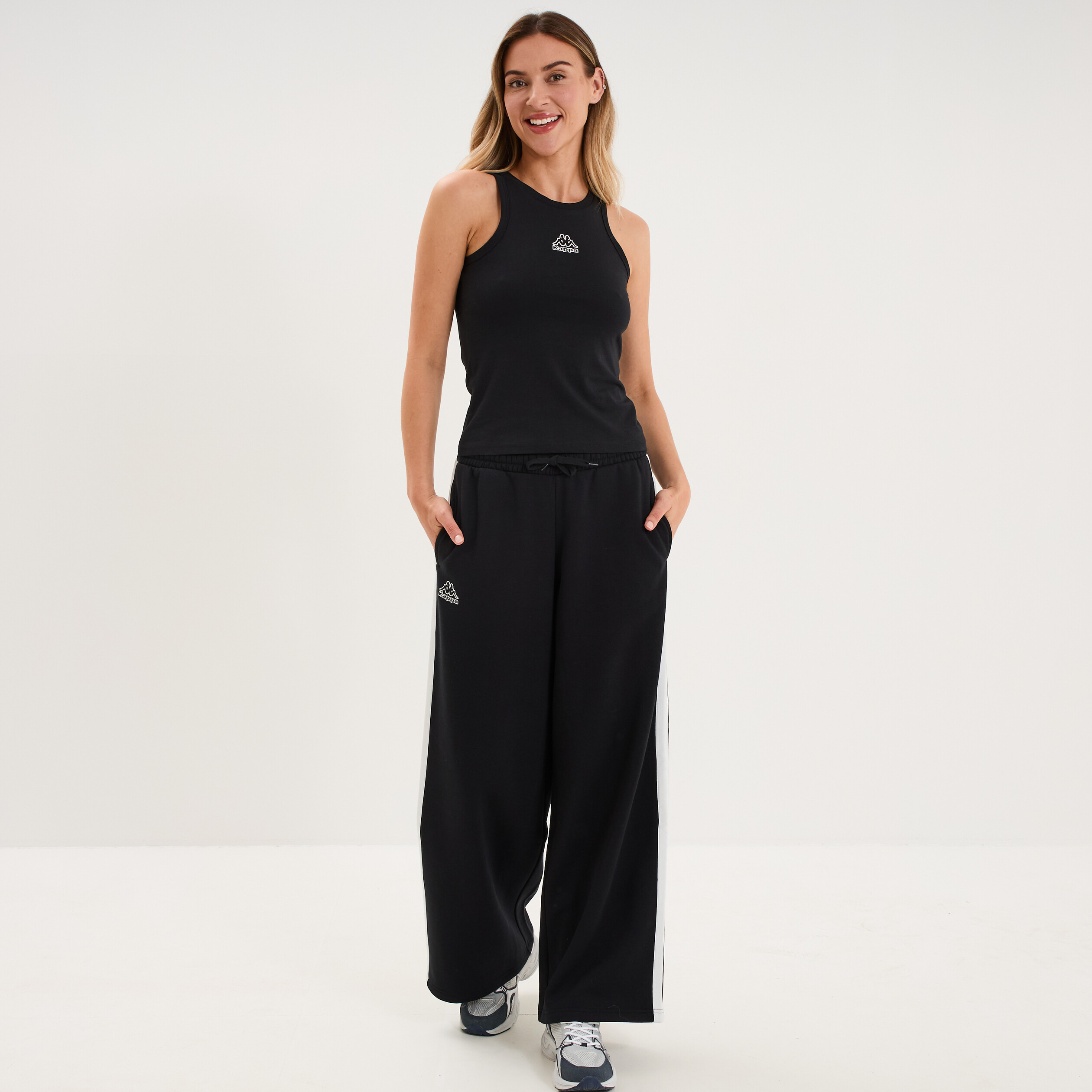 D&eacute;bardeur sans manches coton Kappa noir femme