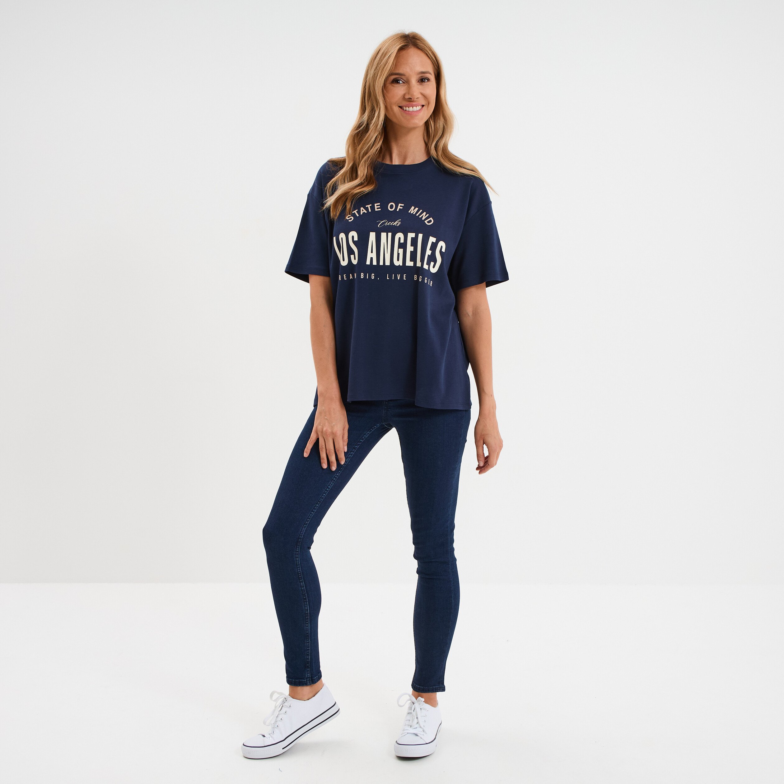 t shirt col rond manches courtes coton bleu marine femme T-shirt col rond manches courtes coton bleu marine femme