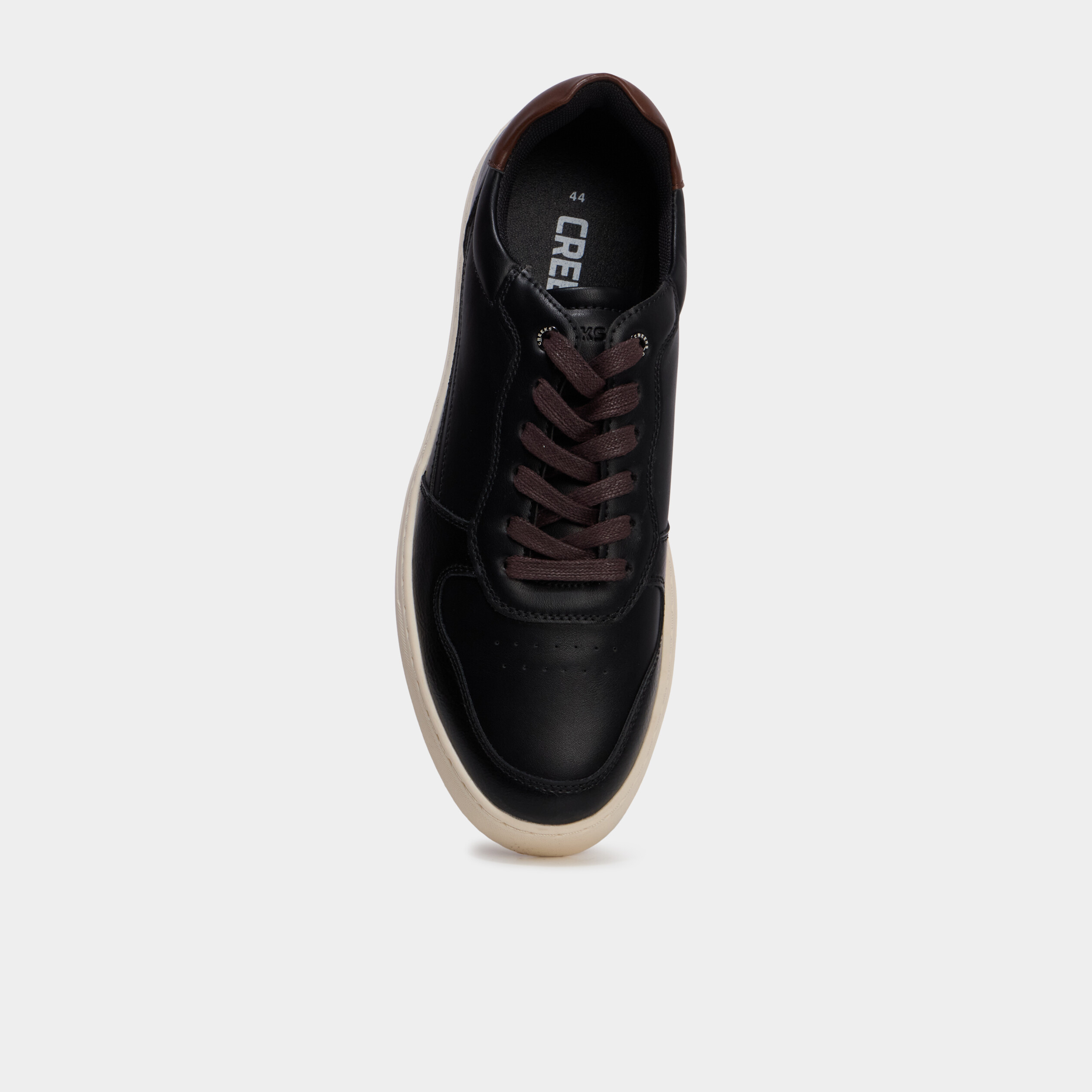 Baskets &agrave; lacets bi-mati&egrave;res noir homme