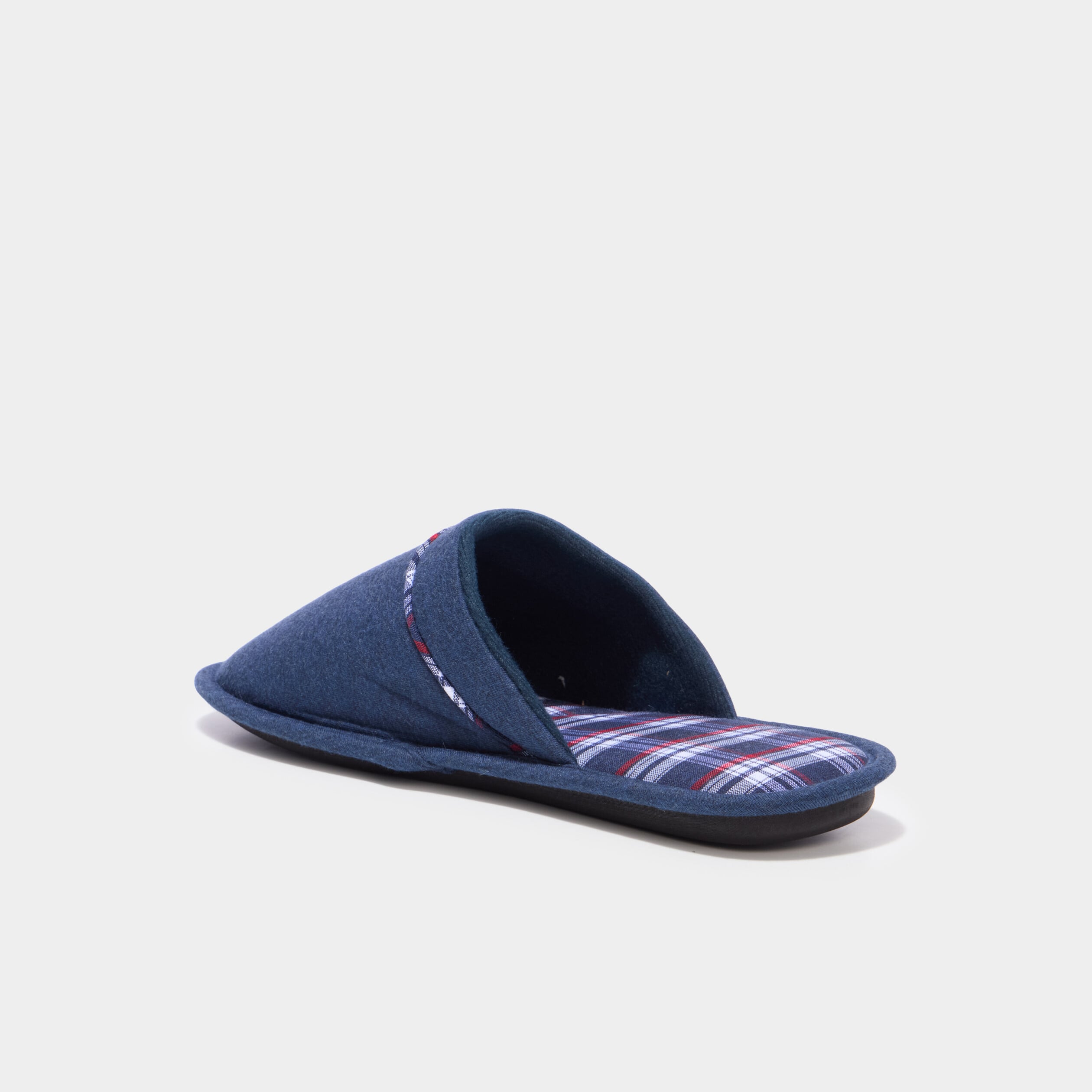 Chaussons mules semelle plate bleu marine homme