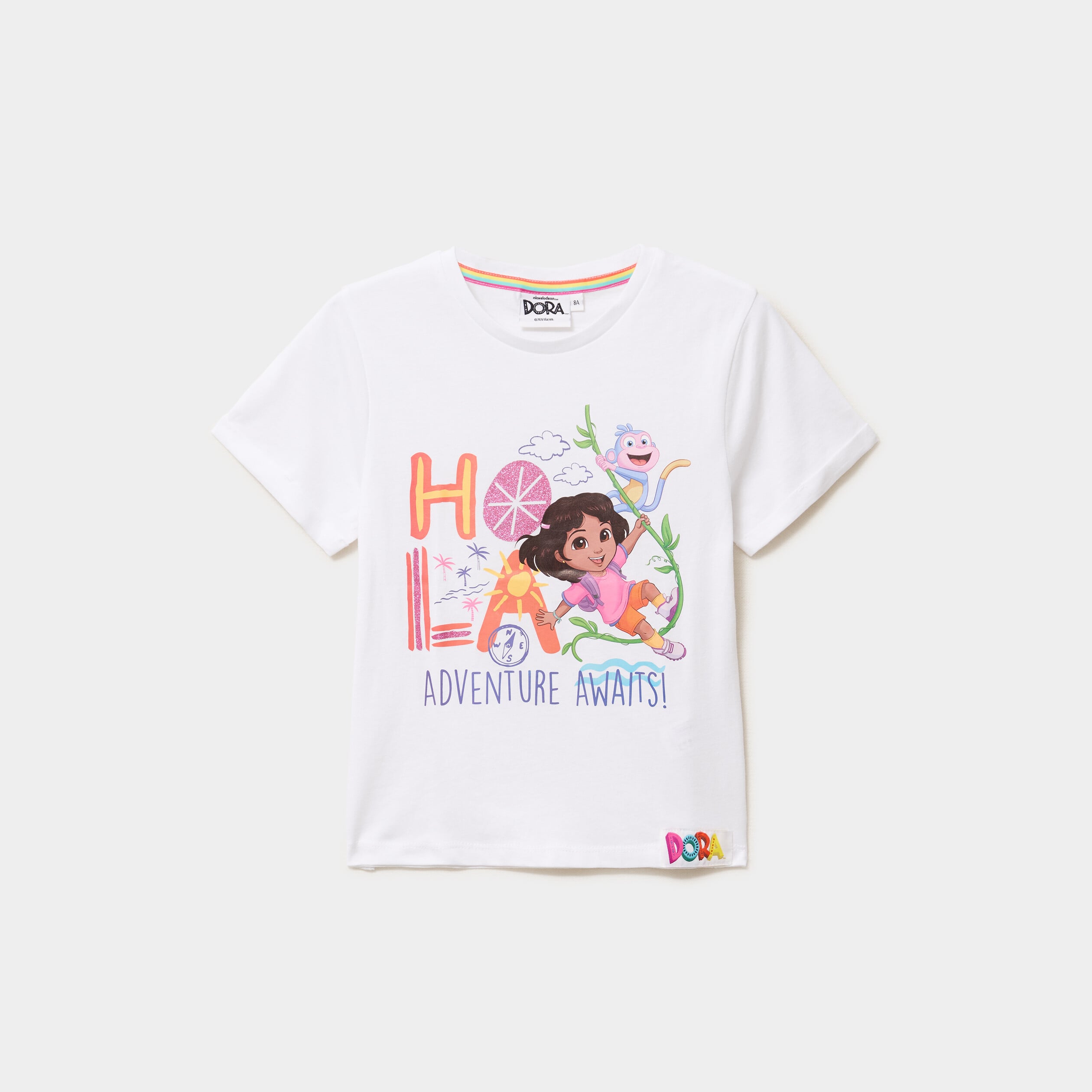T-shirt coton Dora l'exploratrice blanc fille