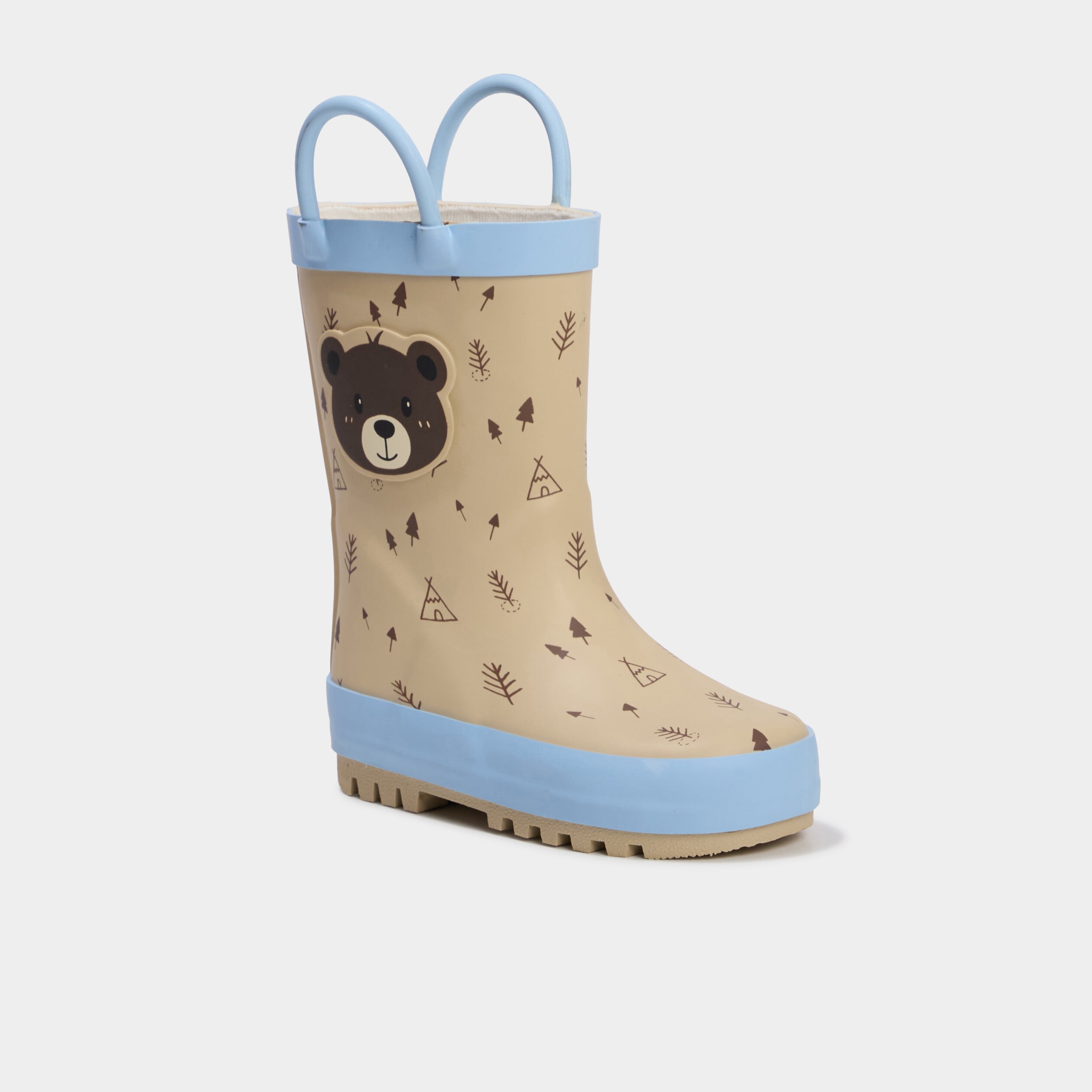 Bottes de pluie avec anses sable b&eacute;b&eacute; gar&ccedil;on