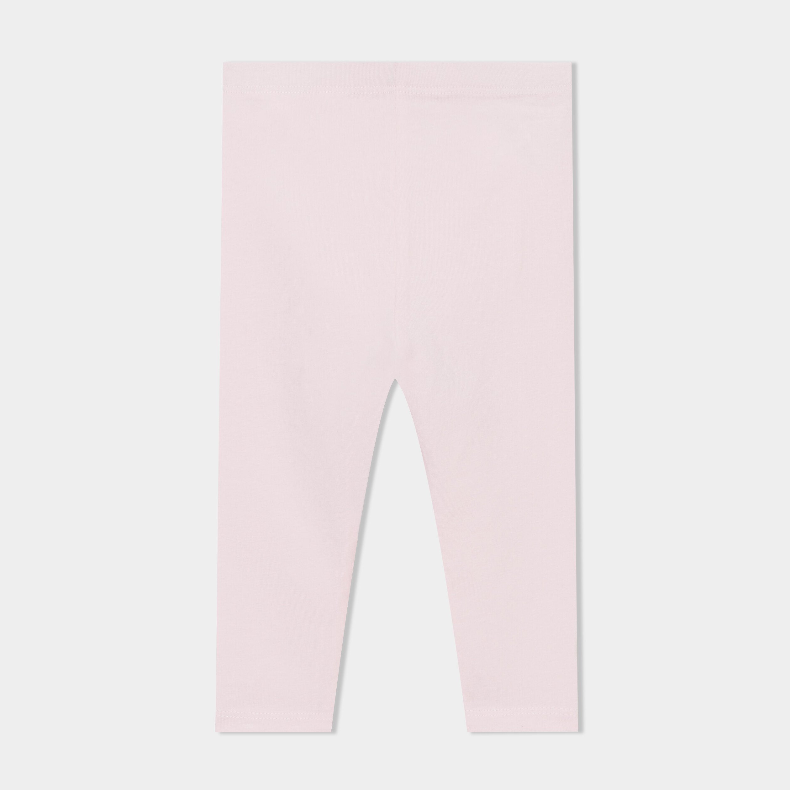 legging uni en coton rose clair bebef Legging uni en coton rose clair bébé fille