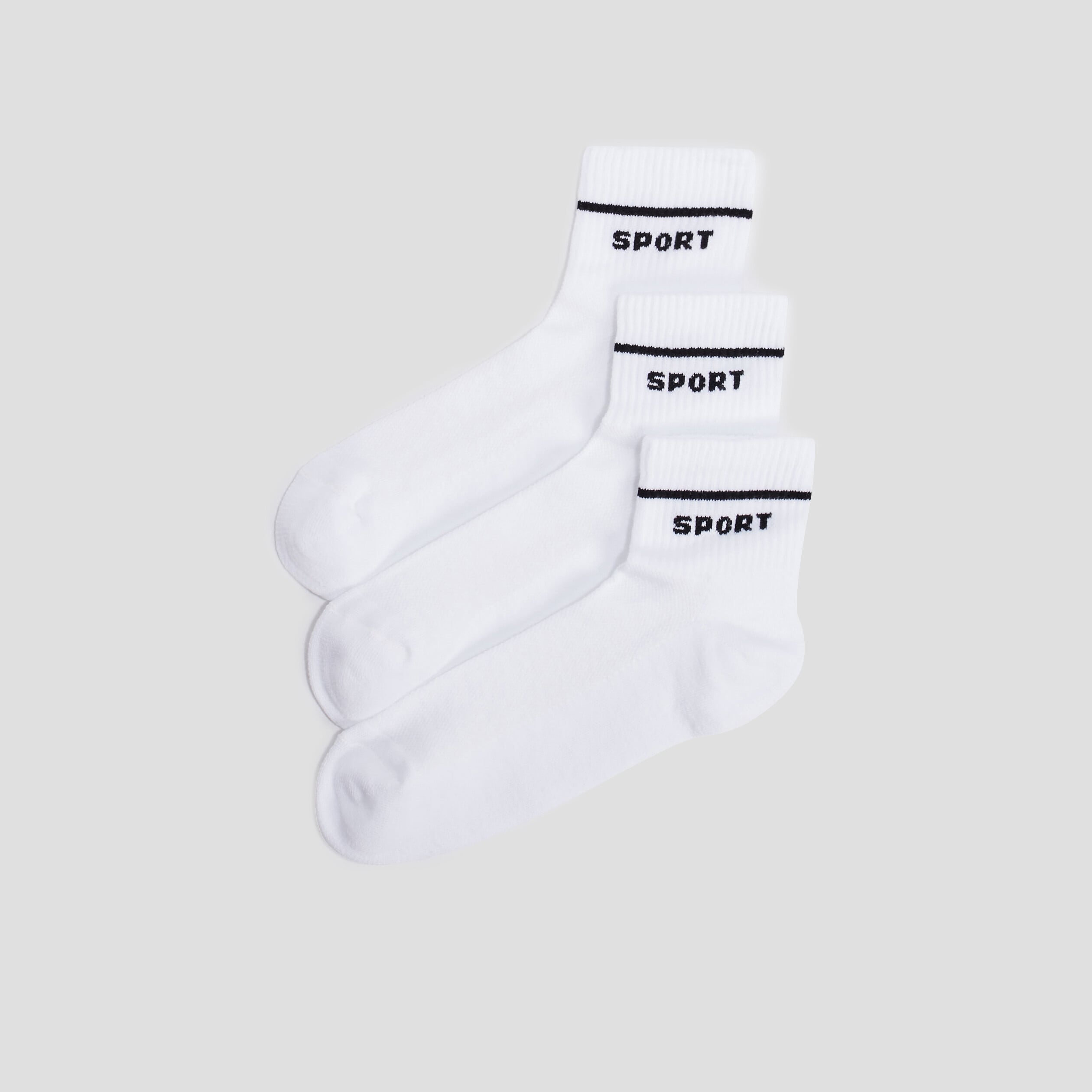 Lot 3 paires de chaussettes de sport blanc homme