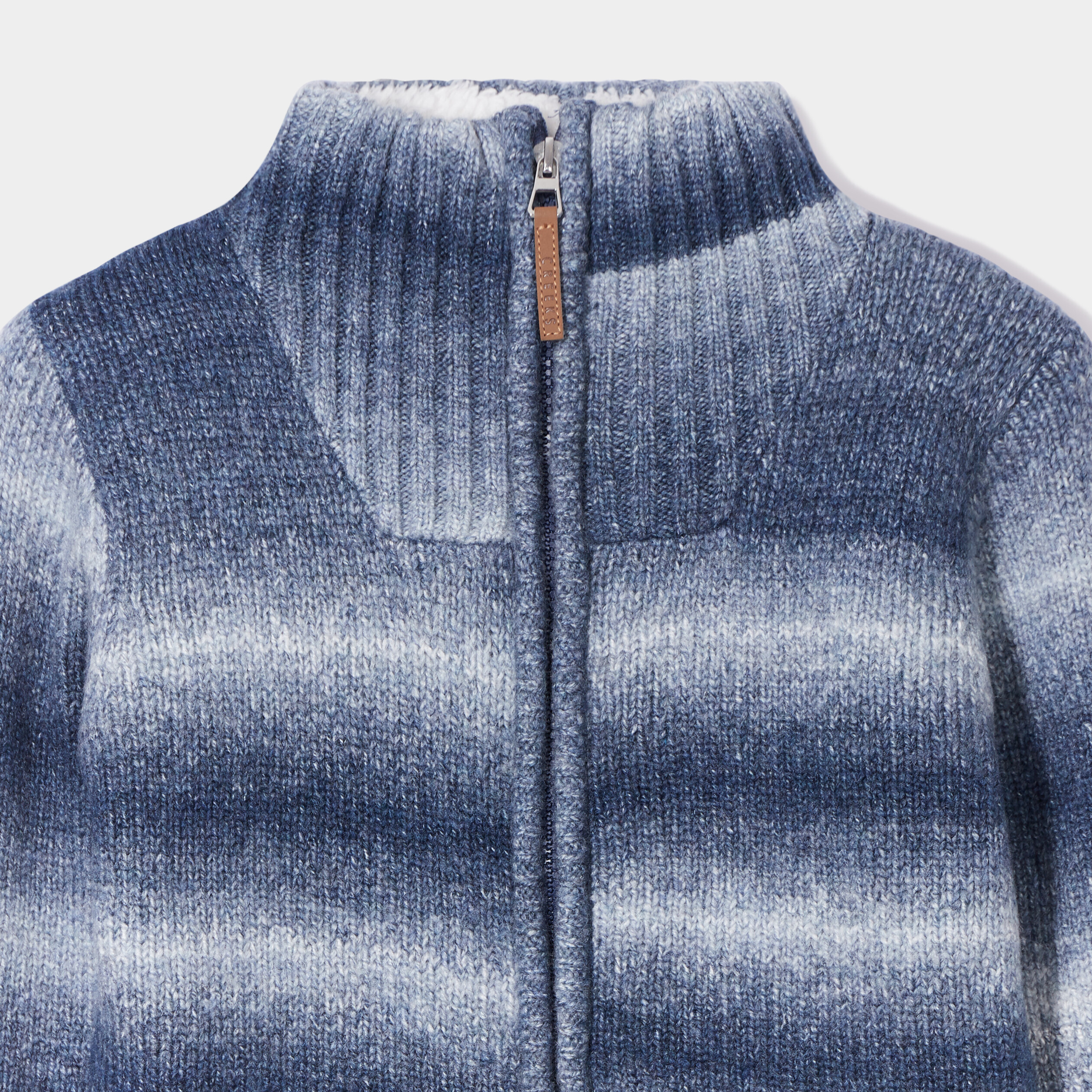 Gilet zippé col camionneur Creeks bleu gris garçon
