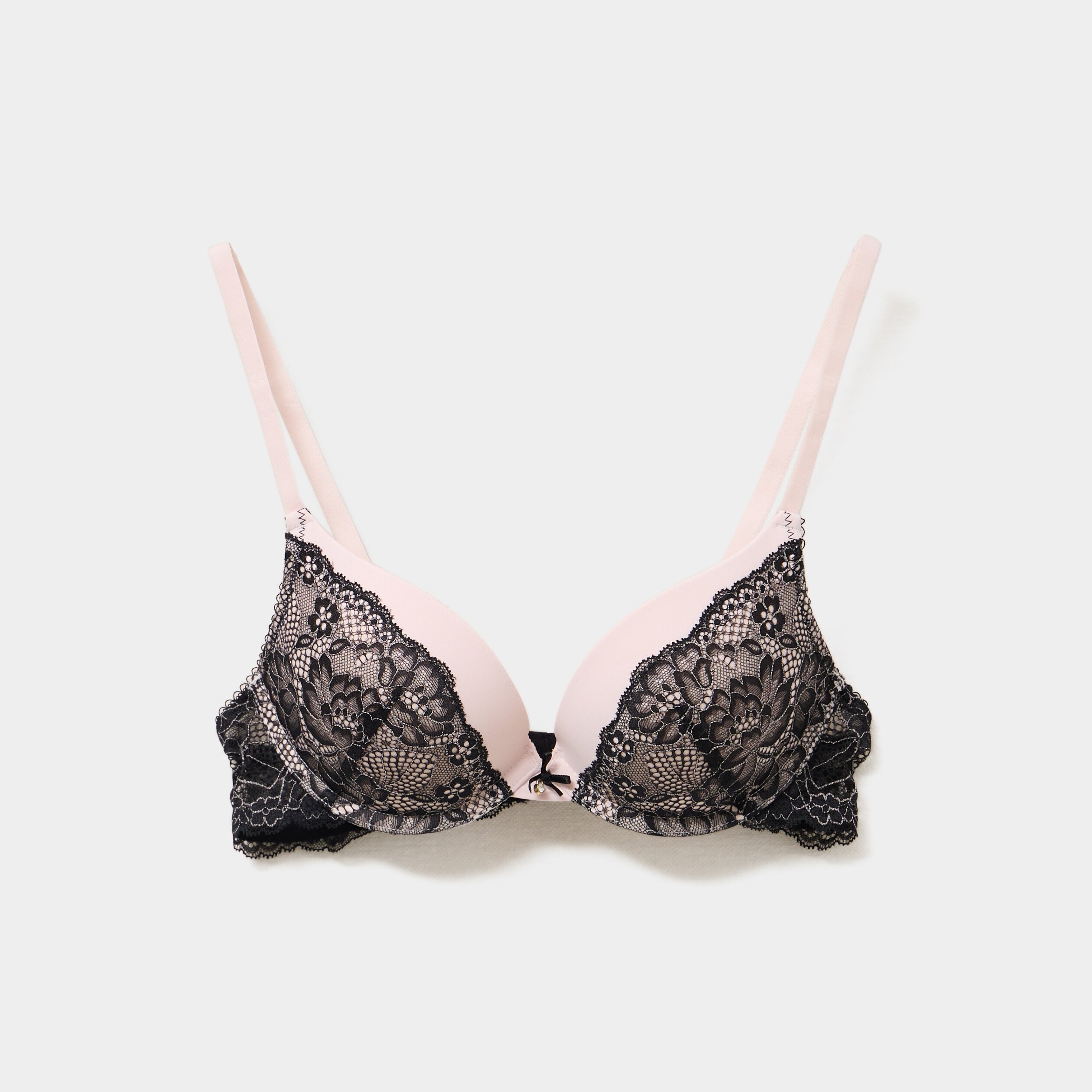 Soutien-gorge dentelle maxi push-up rose clair femme La Halle