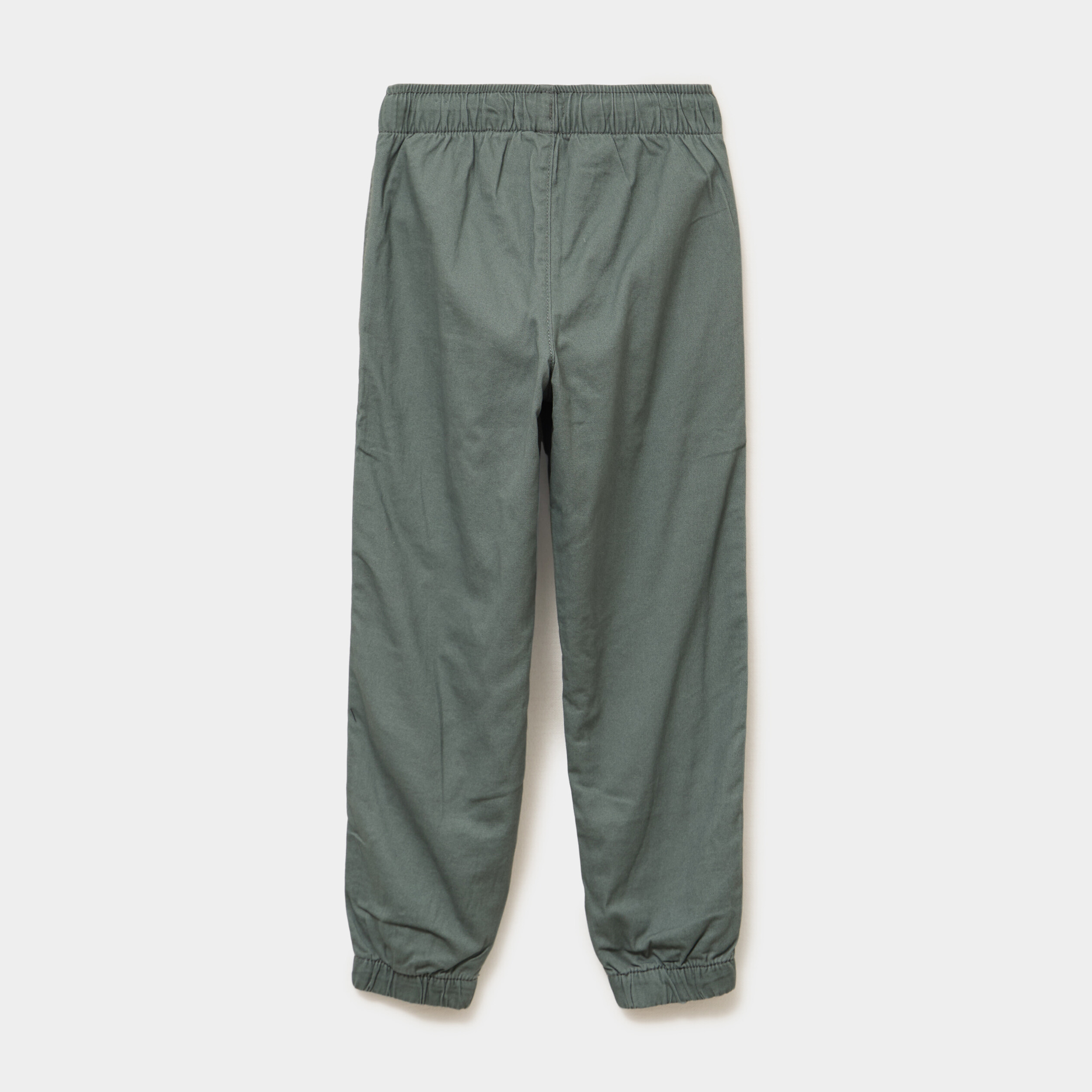 Pantalon jogger doubl&eacute; coton vert kaki gar&ccedil;on