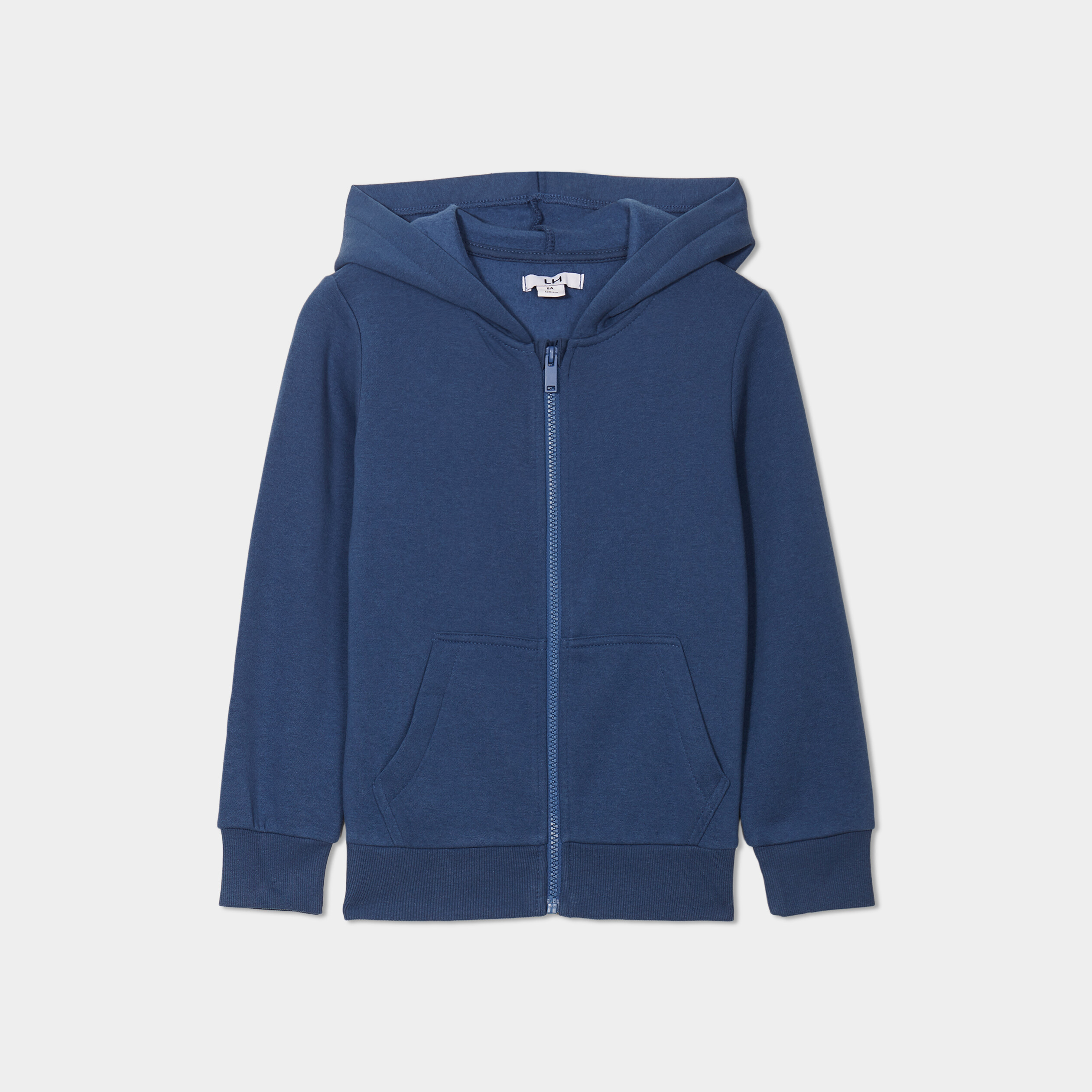 sweat zippe a capuche et poches bleu fonce garcon Sweat zippé à capuche et poches bleu foncé garçon