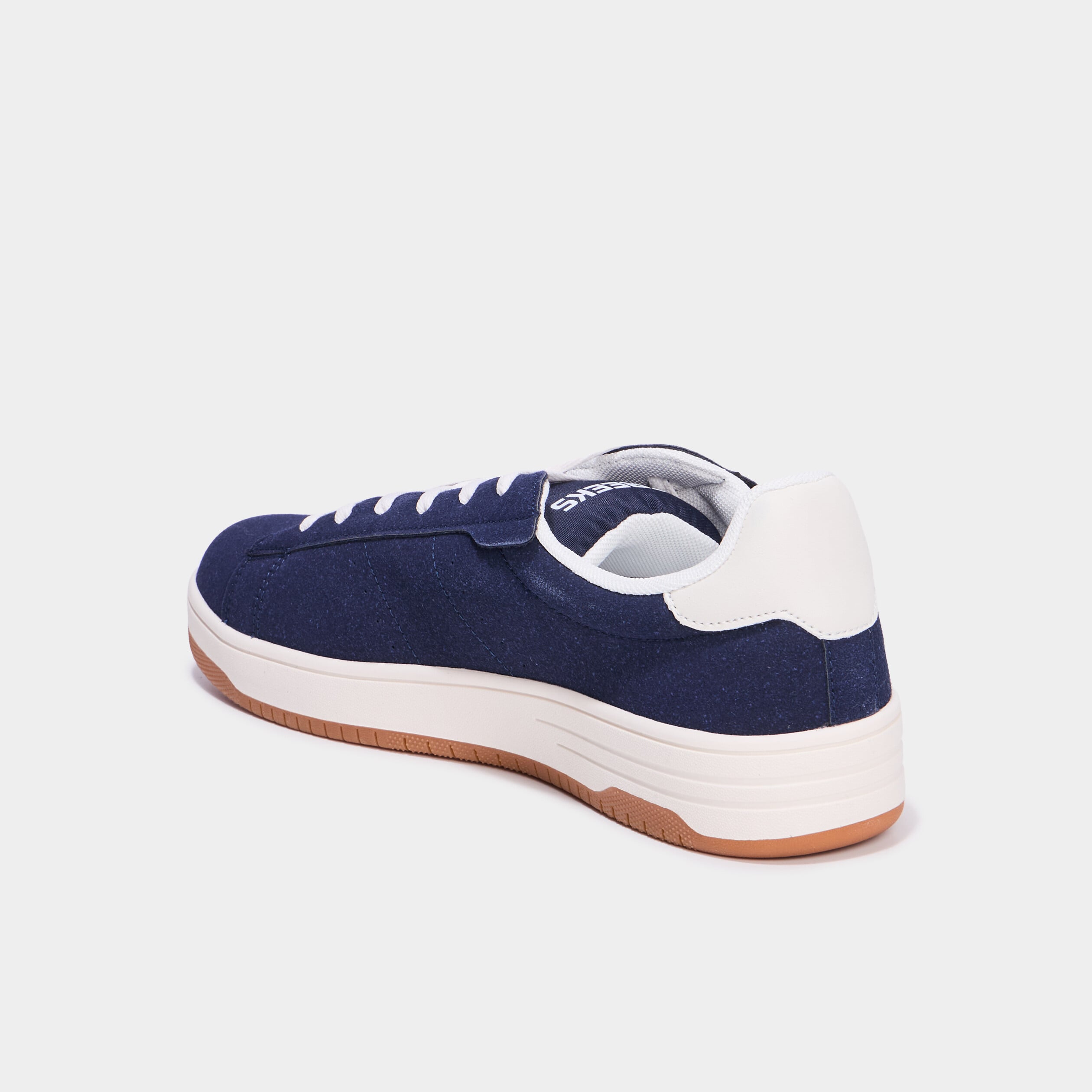 Tennis basses &agrave; lacets bleu marine homme
