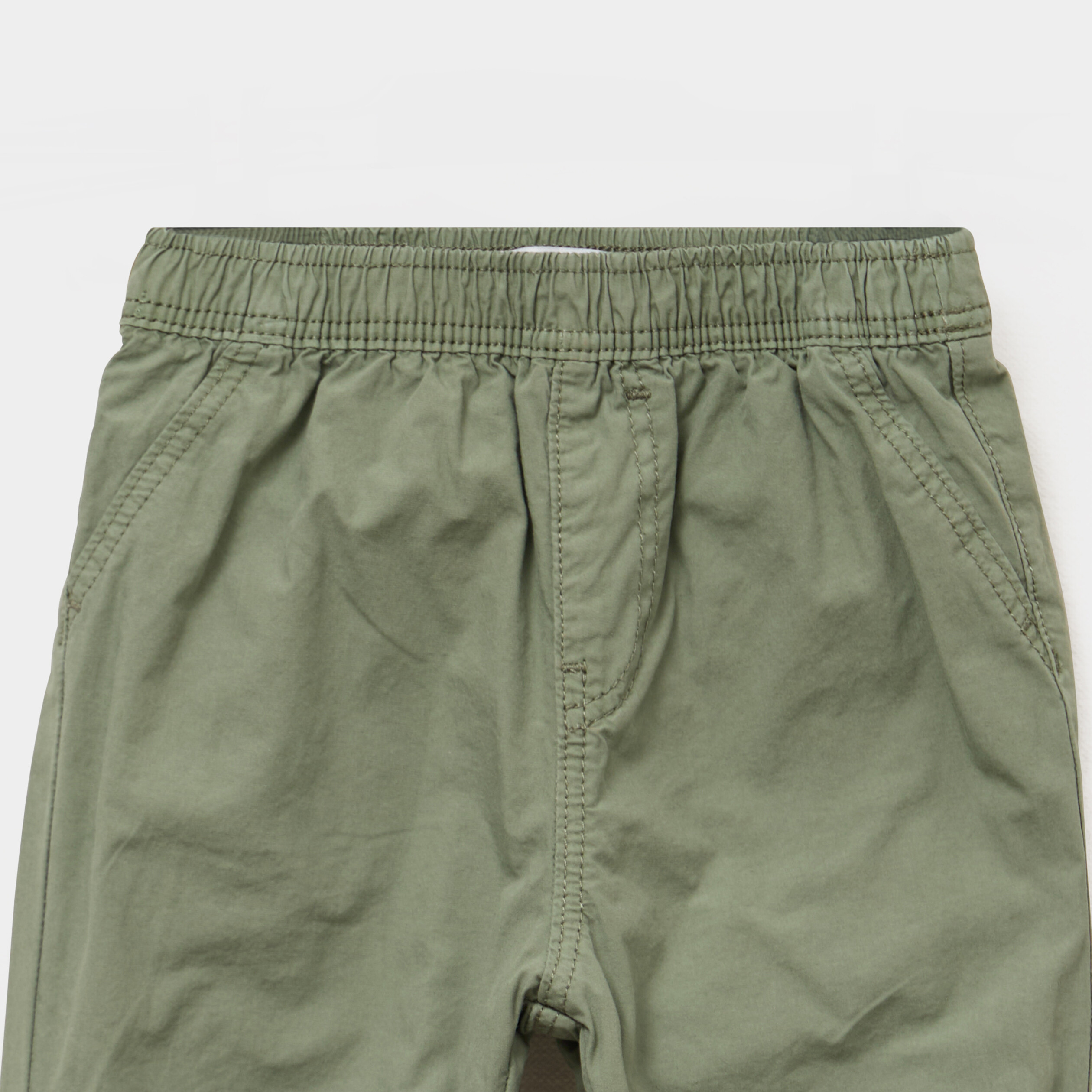 Pantalon jogger doubl&eacute; coton vert kaki b&eacute;b&eacute; gar&ccedil;on