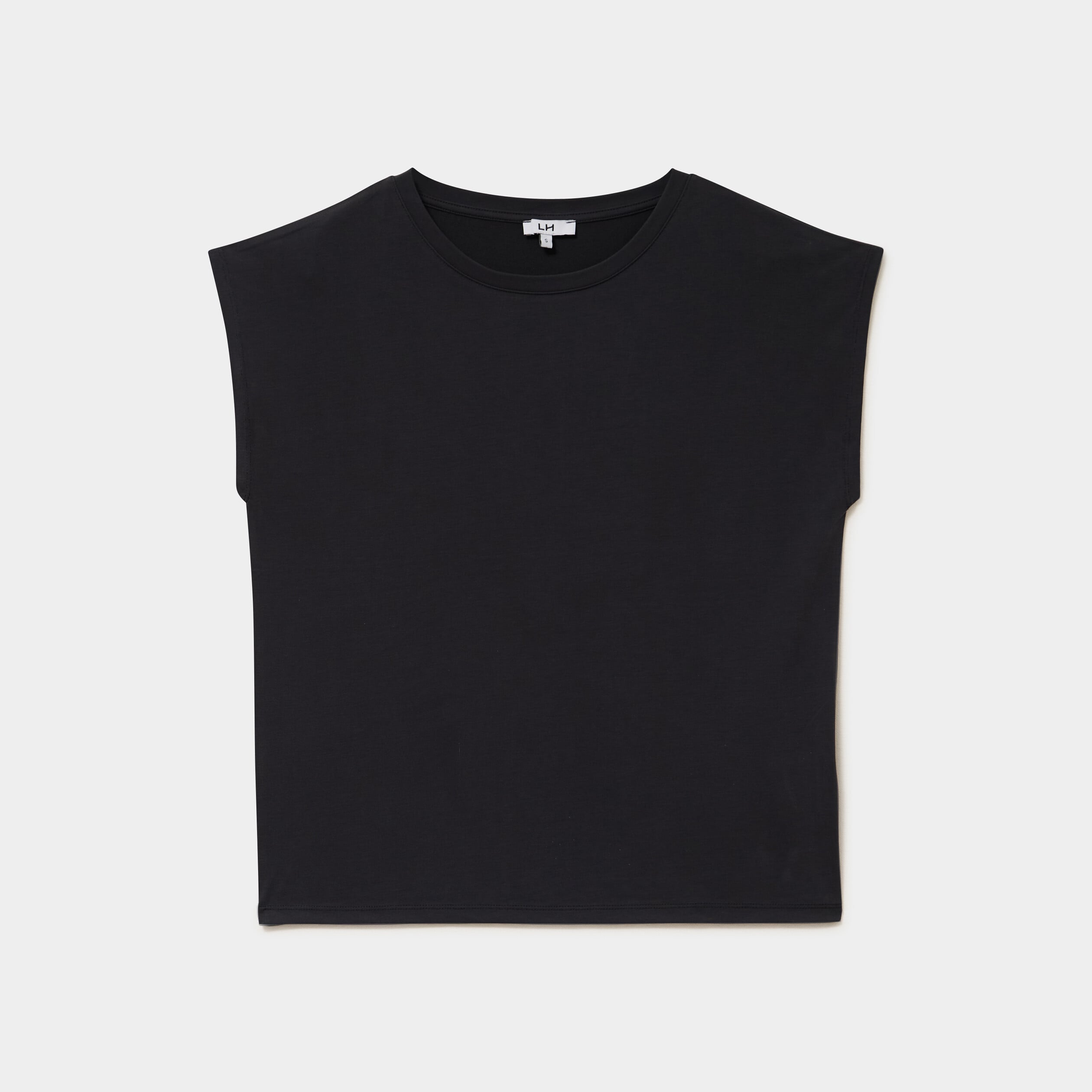 T-shirt manches courtes coupe droite noir femme