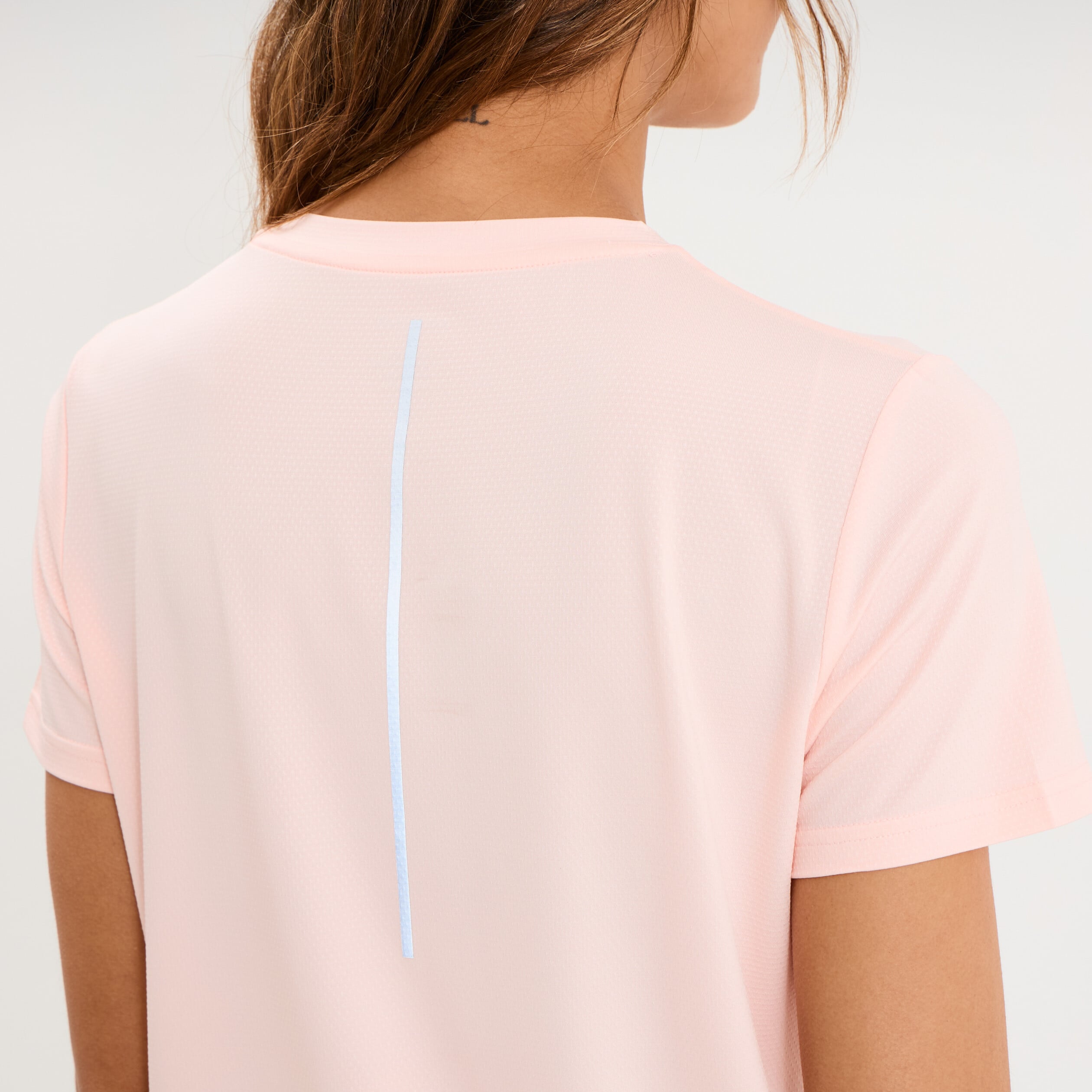 T-shirt de sport droit manches courtes orange fluo femme