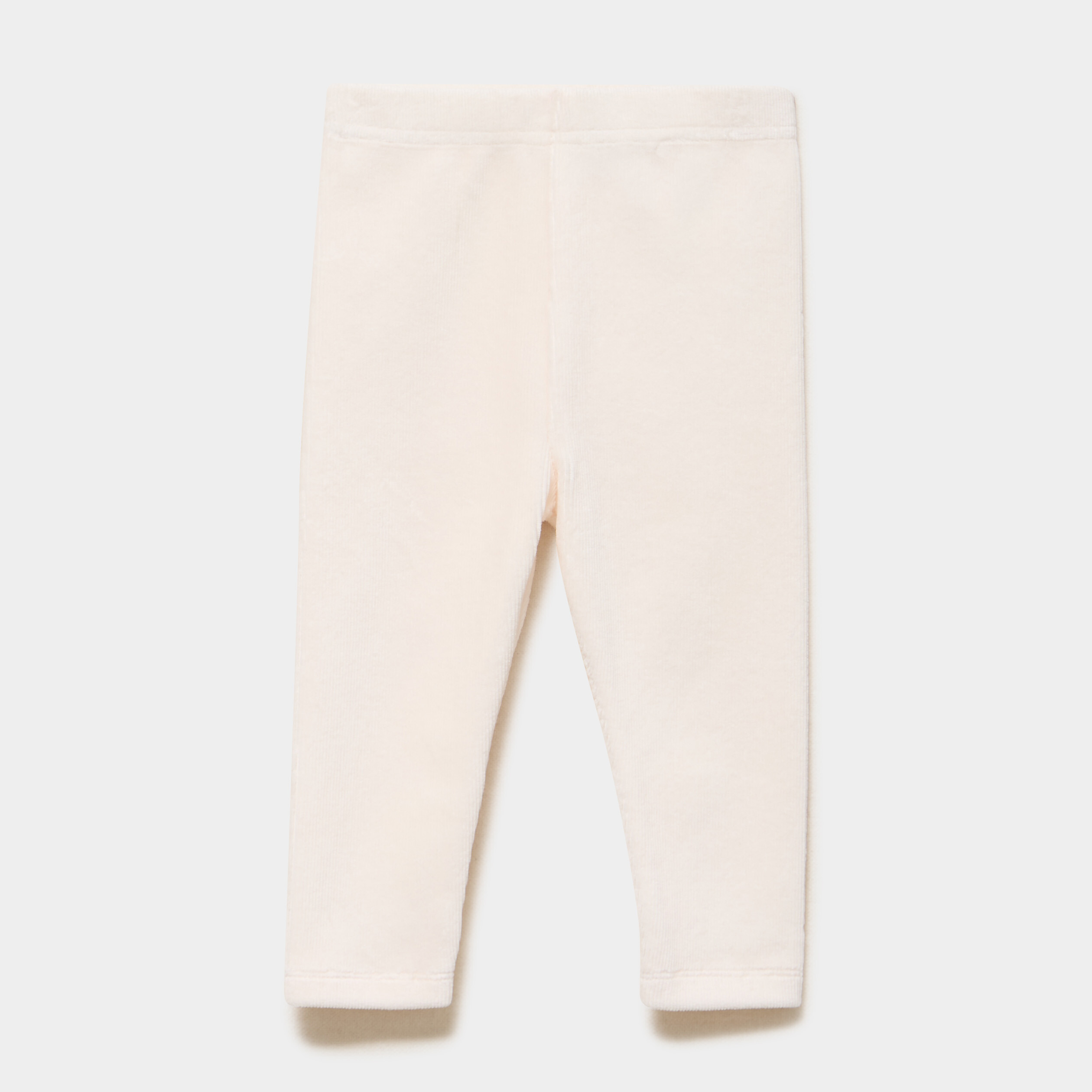 Legging effet velours c&ocirc;tel&eacute; creme b&eacute;b&eacute; fille