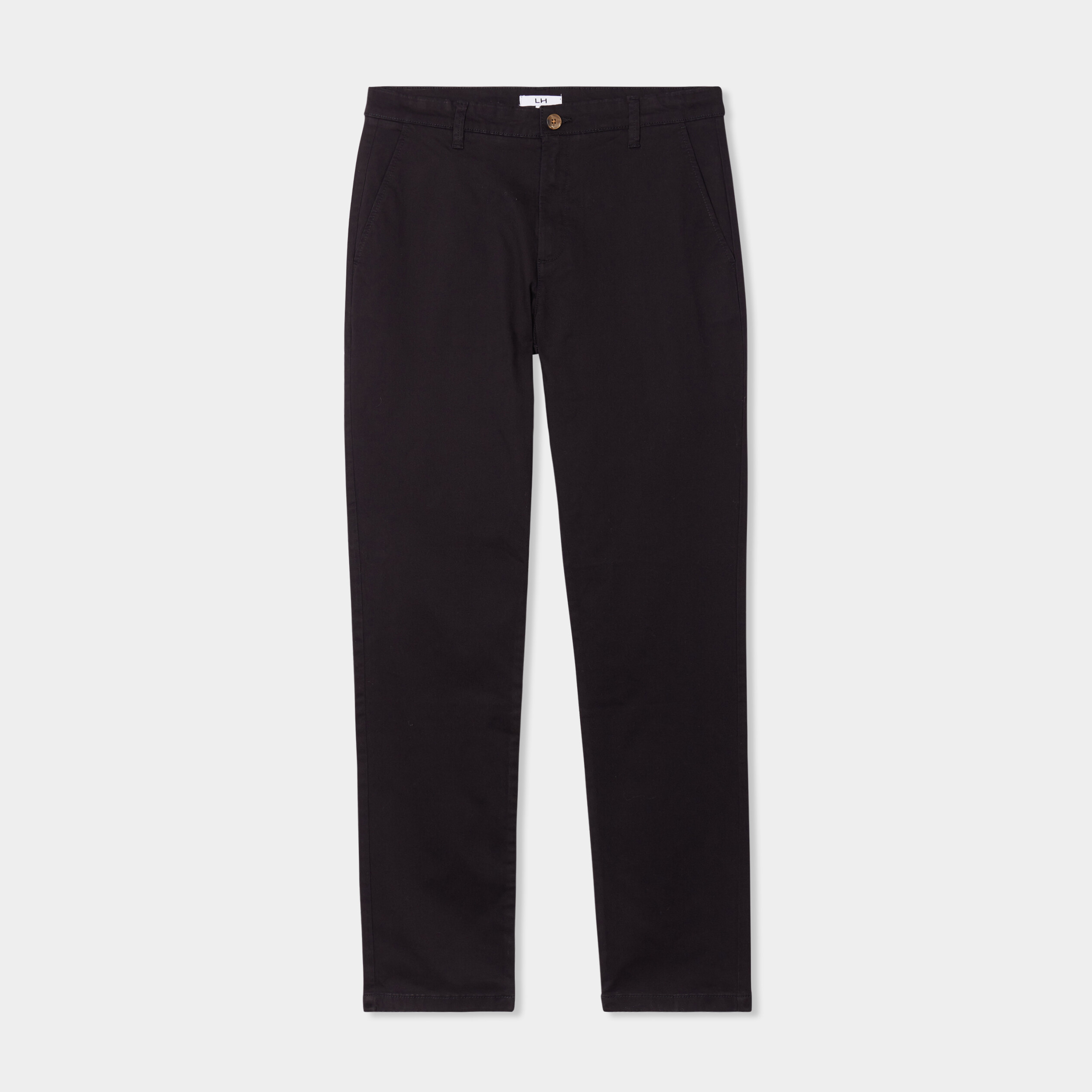 Pantalon chino droit stretch noir homme