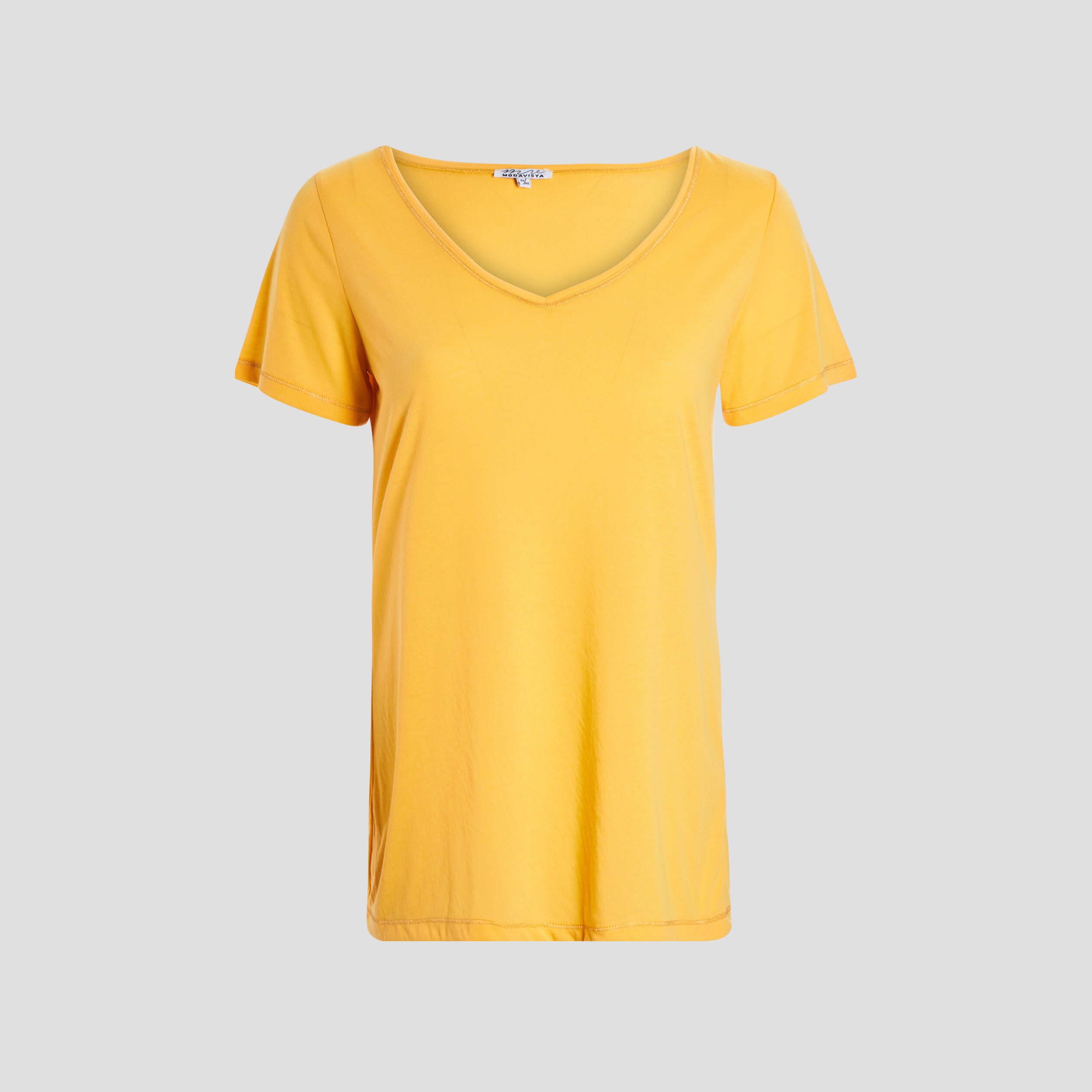 t shirt manches courtes col v jaune moutarde femmegt T-shirt manches courtes col V jaune moutarde femme grande taille