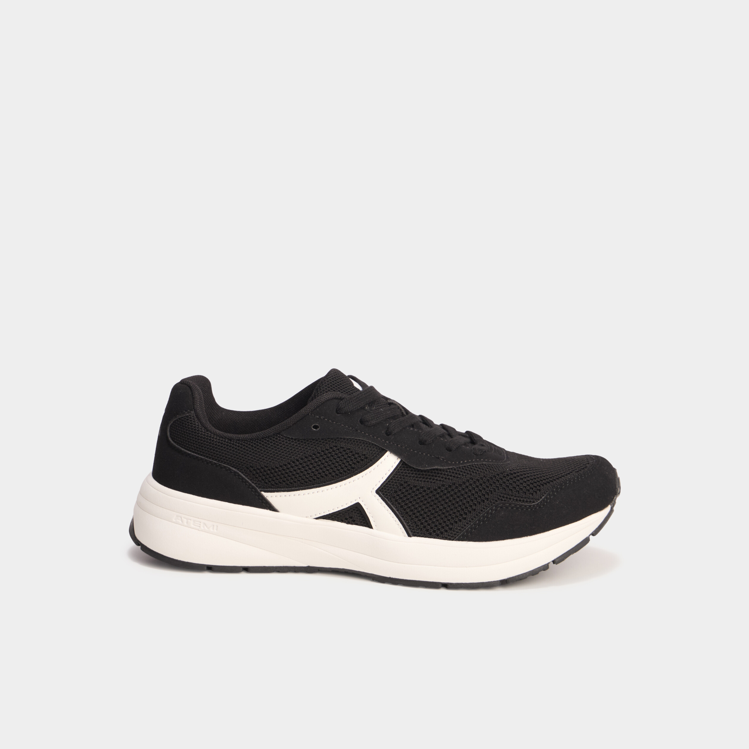 Baskets running de sport &agrave; lacets noir homme