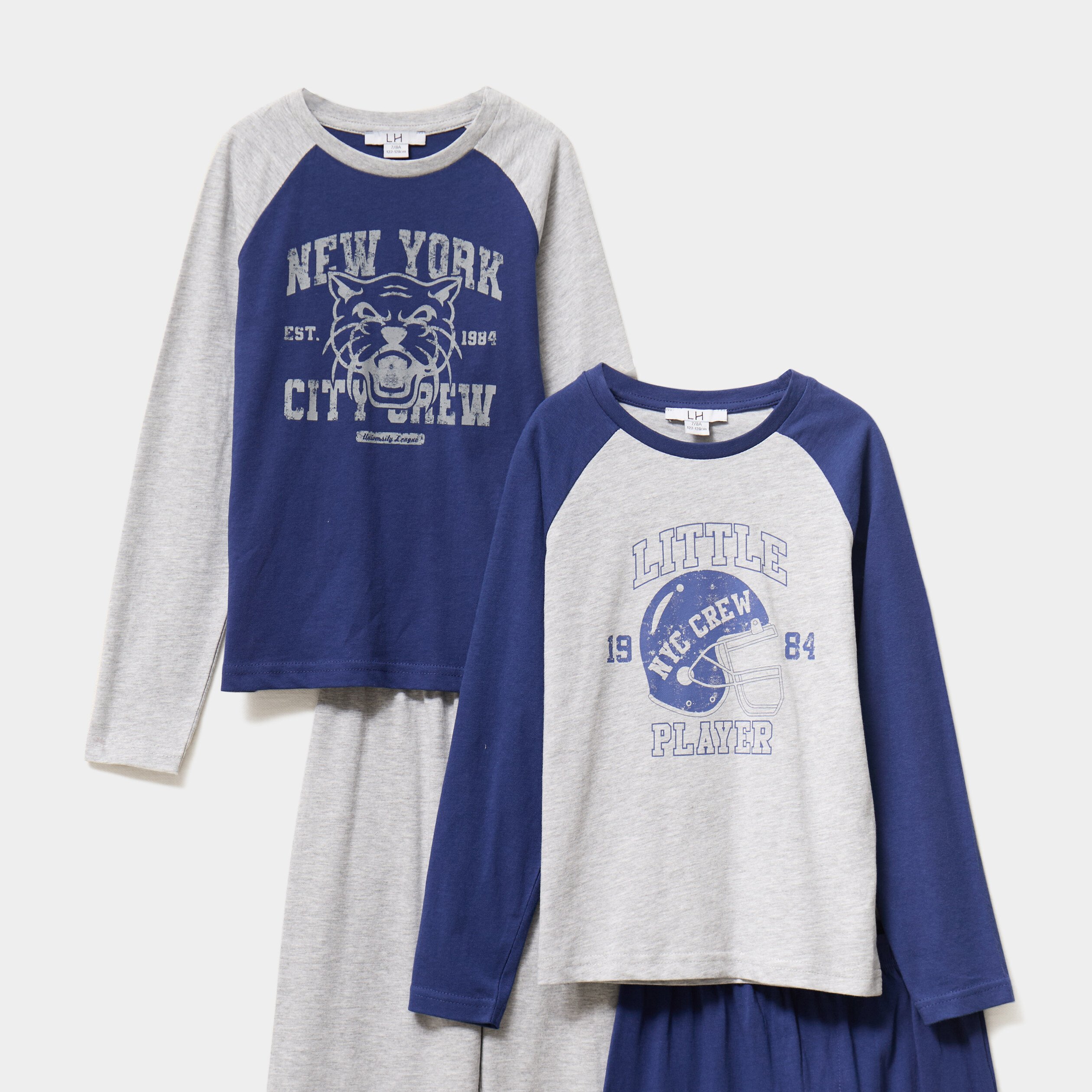 lot 2 ensembles pyjamas 2 pieces coton bleu marine garcon Lot 2 ensembles pyjamas 2 pièces coton bleu marine garçon