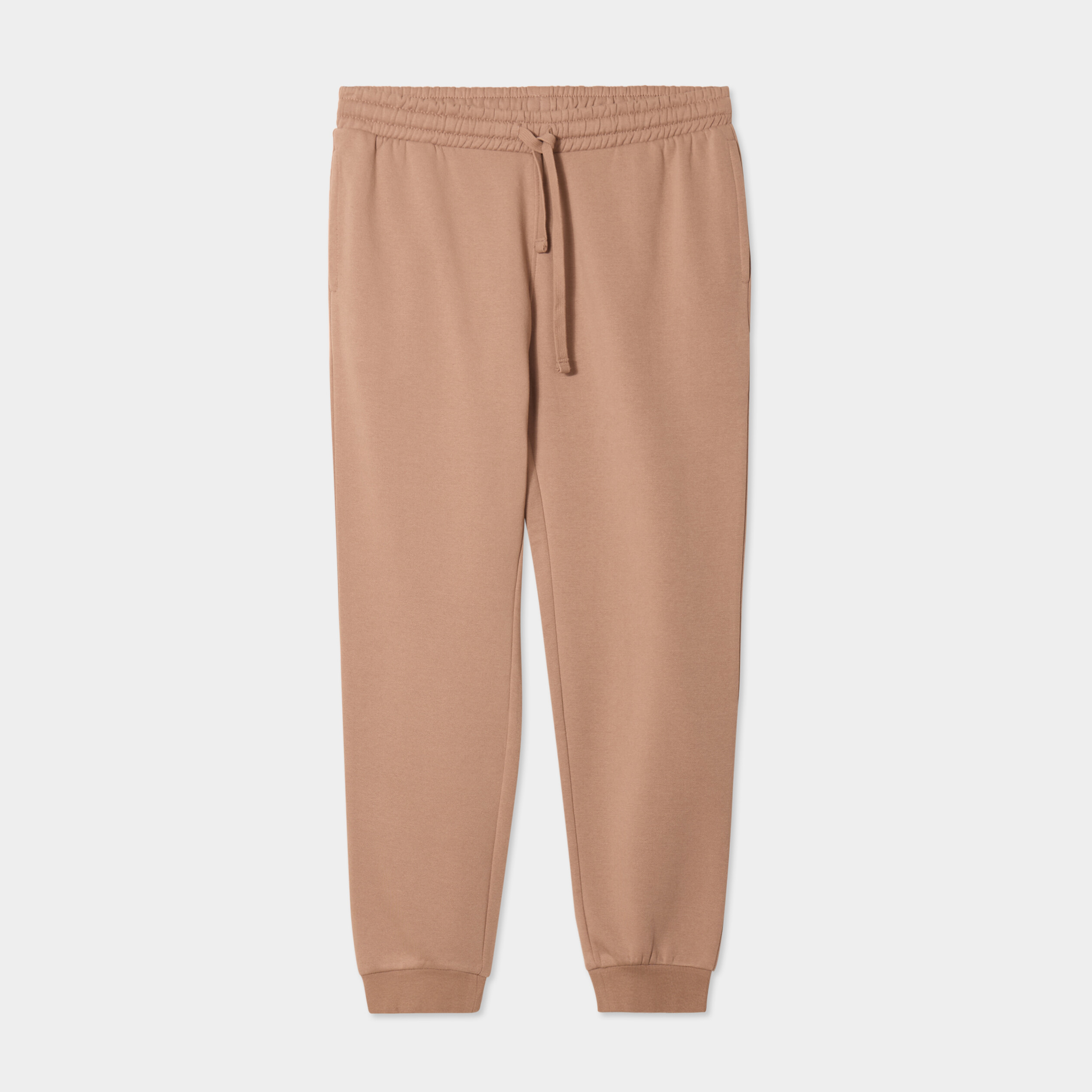 Pantalon jogging droit molleton taupe homme