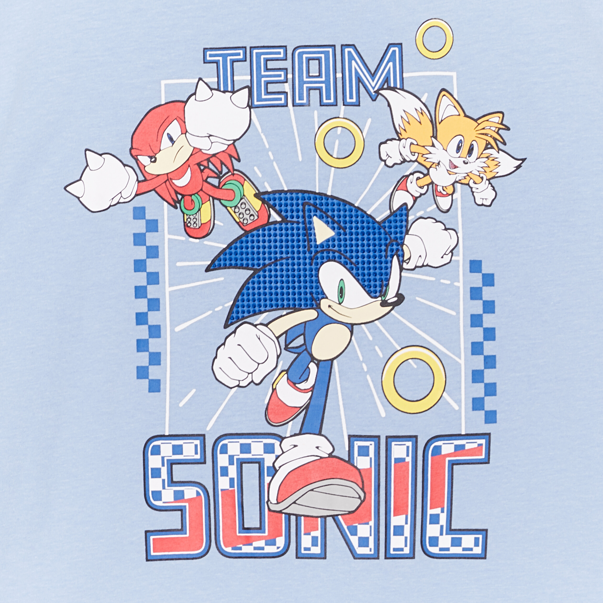 t shirt manches courtes sonic bleu garcon T-shirt manches courtes Sonic bleu garçon
