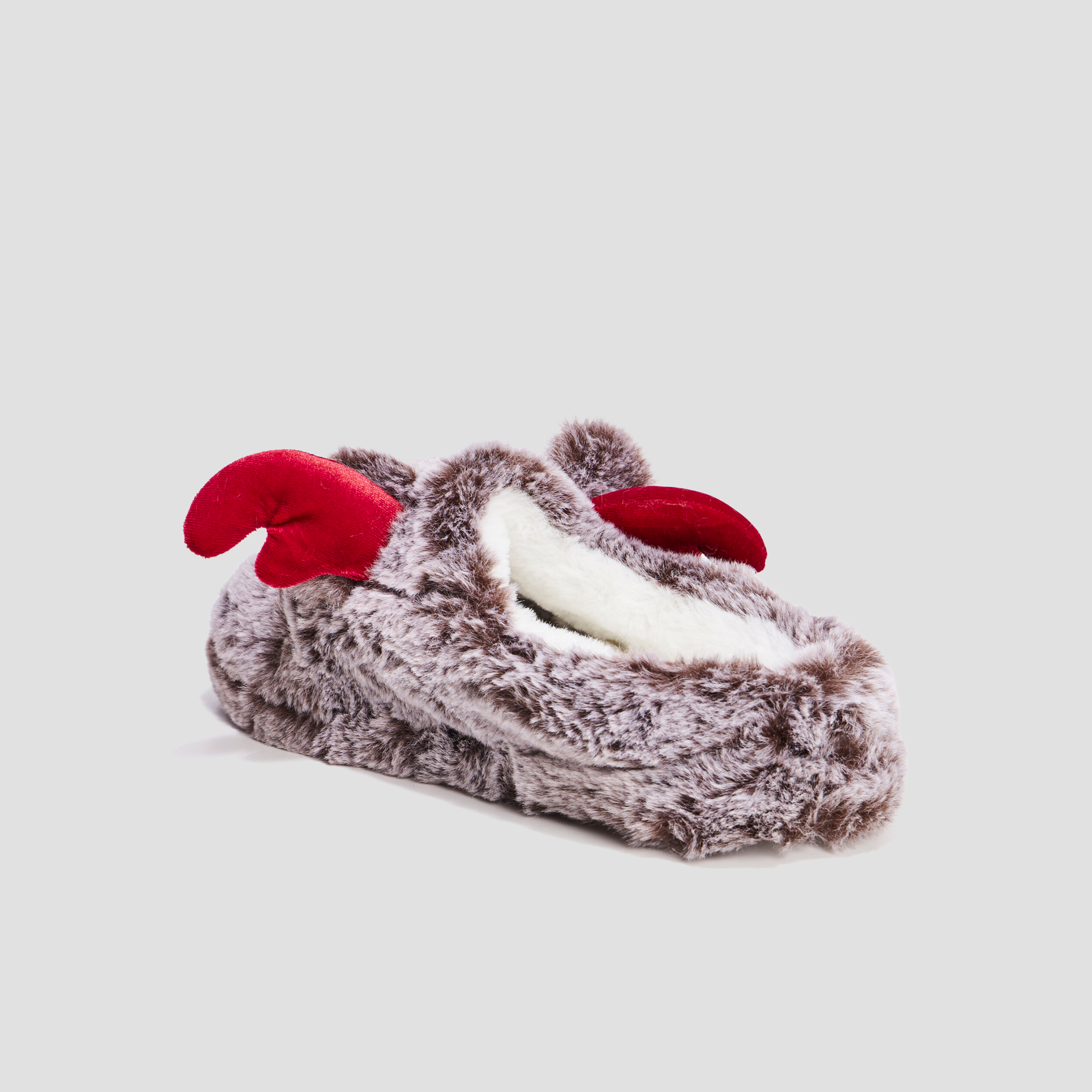 Chaussons renne mules fourrure multicolore femme