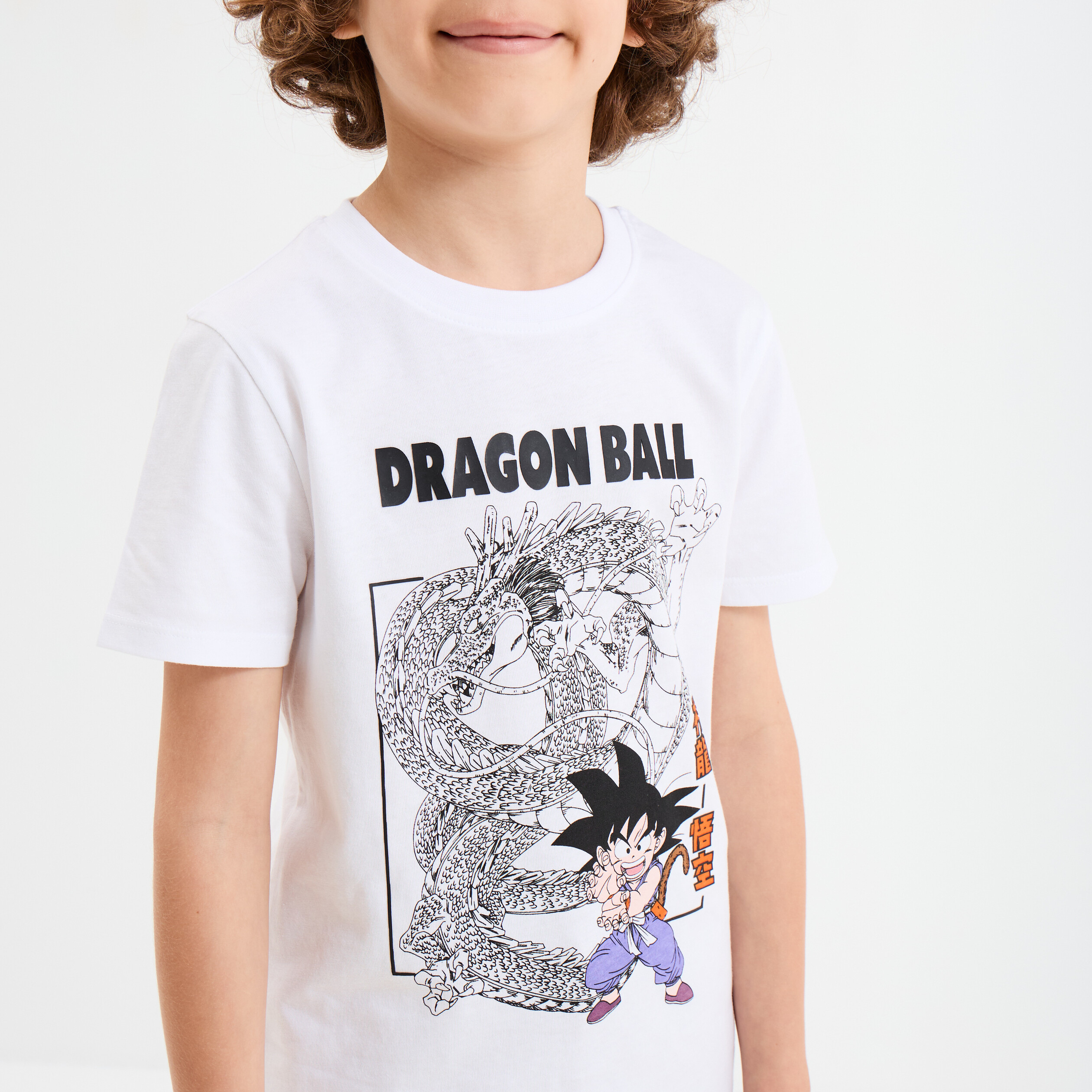 t shirt manches courtes dragon ball goku blanc garcon T-shirt manches courtes Dragon Ball Goku blanc garçon