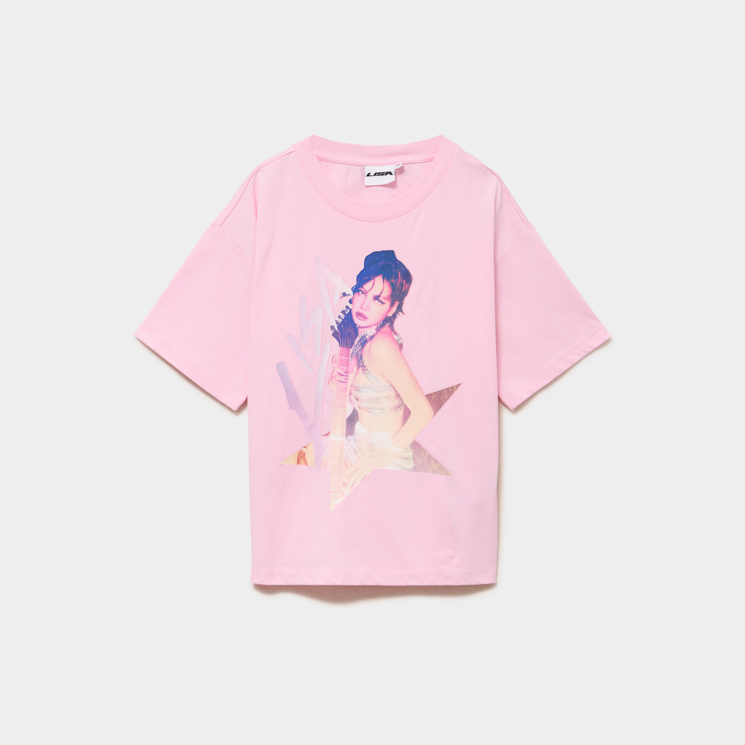 T-shirt manches courtes coton Lisa rose clair fille