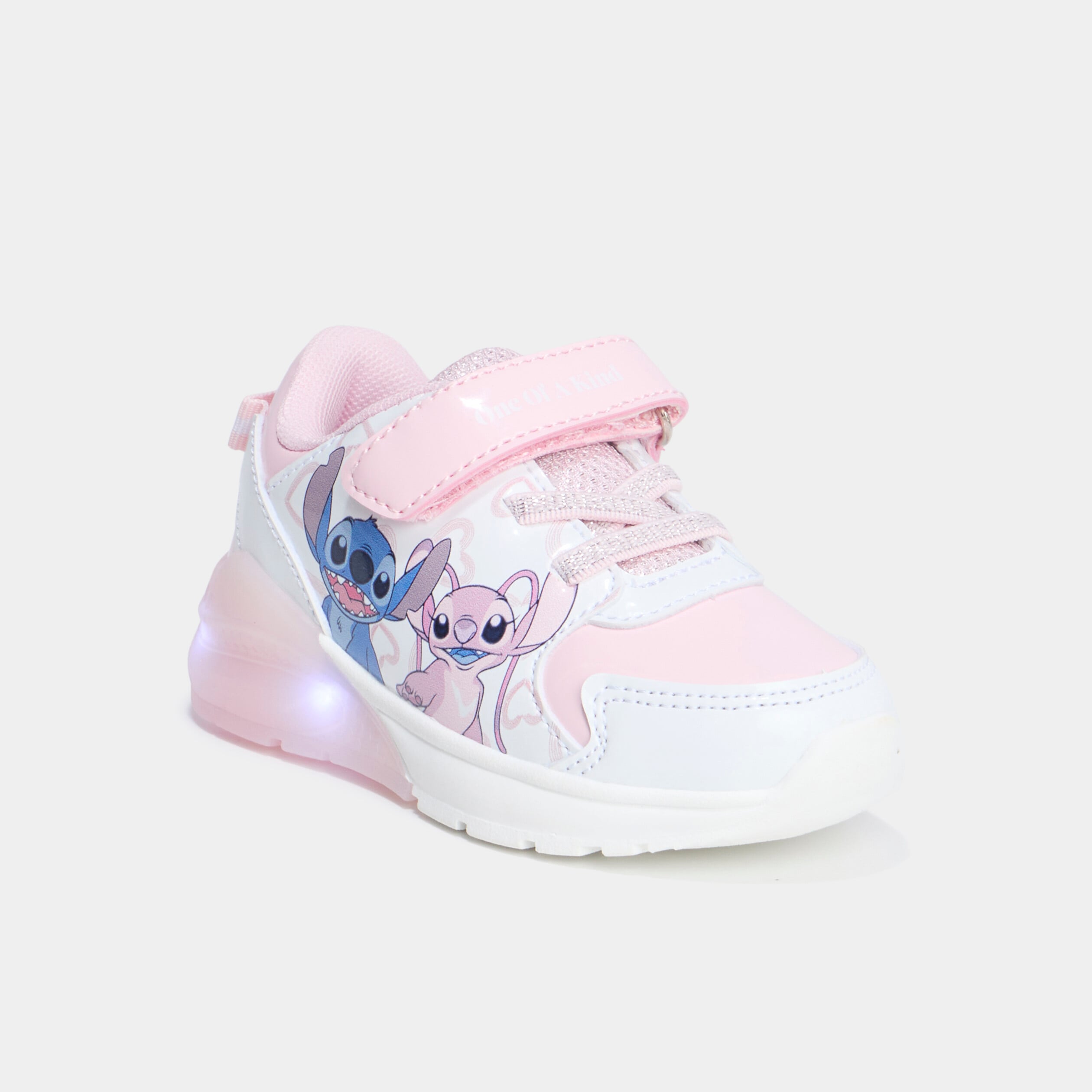 Baskets running lumineuses Stitch rose b&eacute;b&eacute; fille