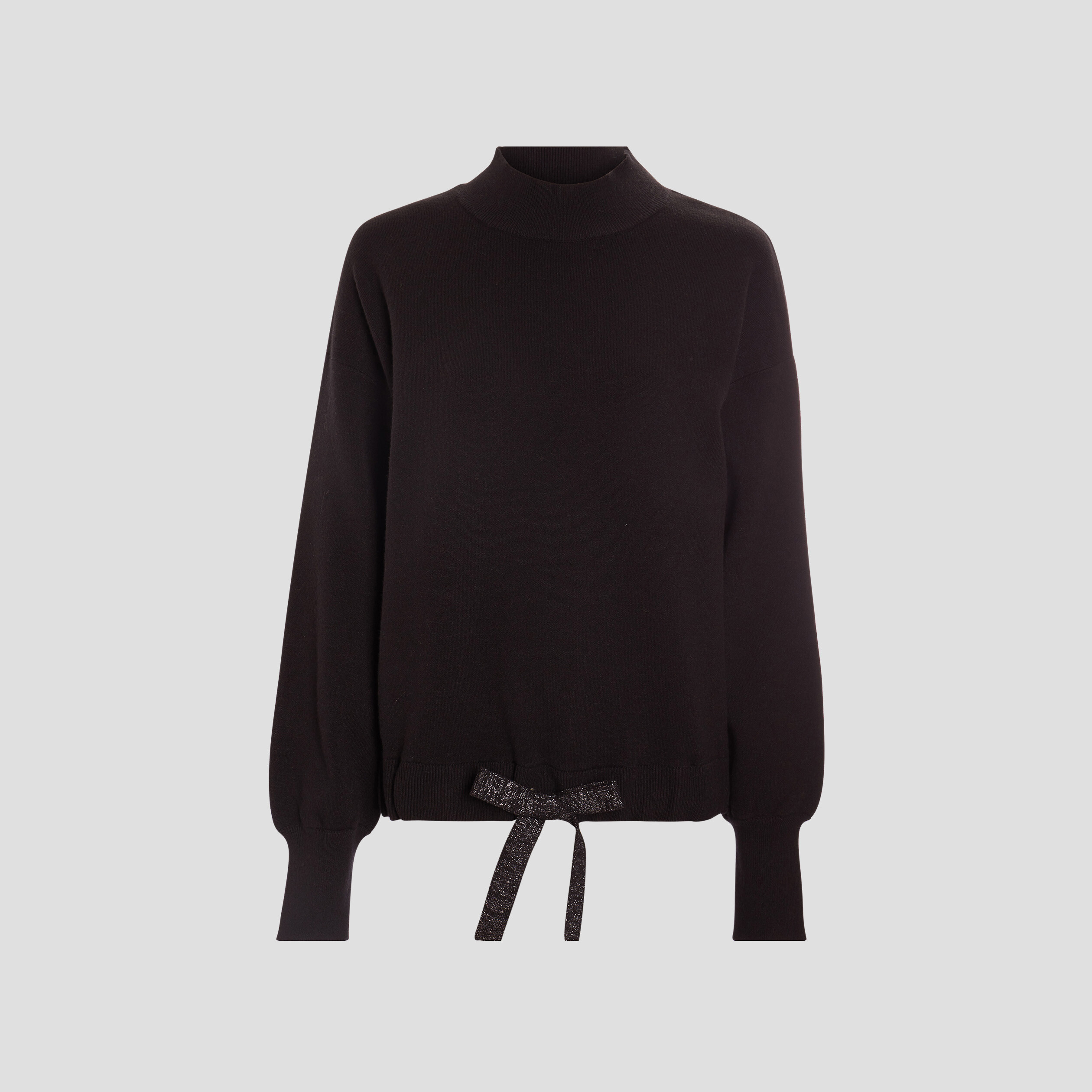 Pull avec col montant noir femme