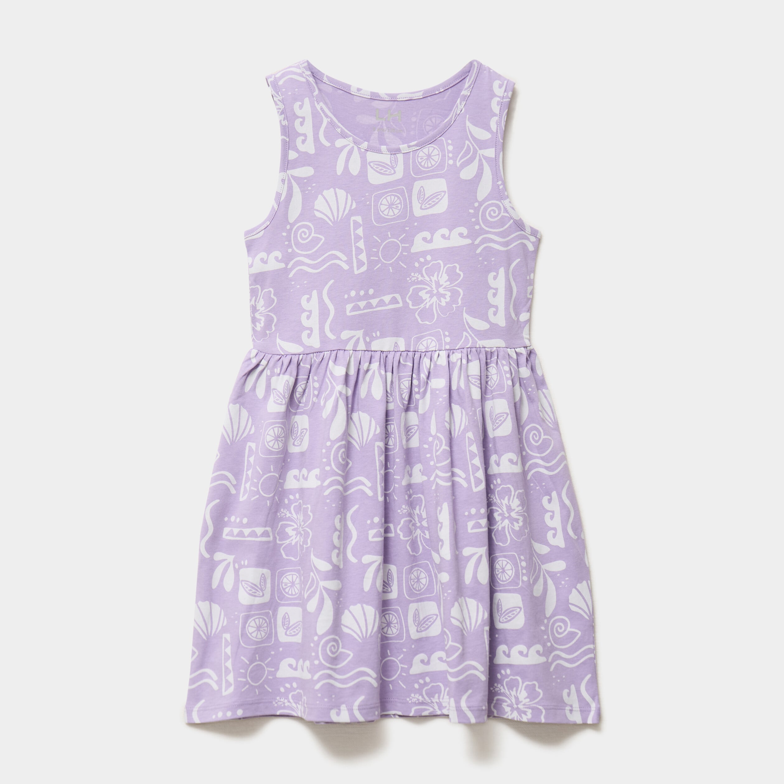 Robe patineuse sans manches coton parme fille