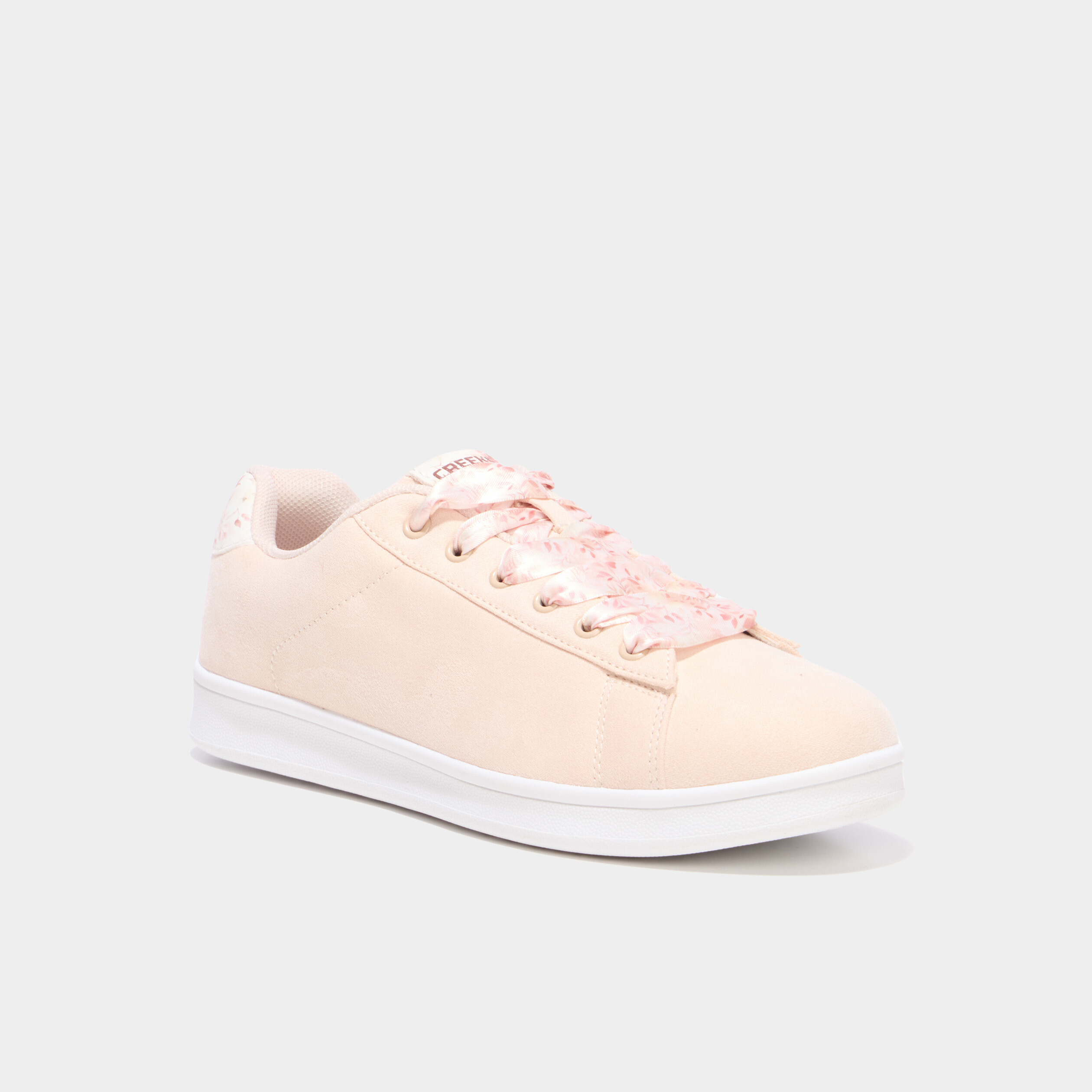 Tennis basses &agrave; lacets rubans sable femme