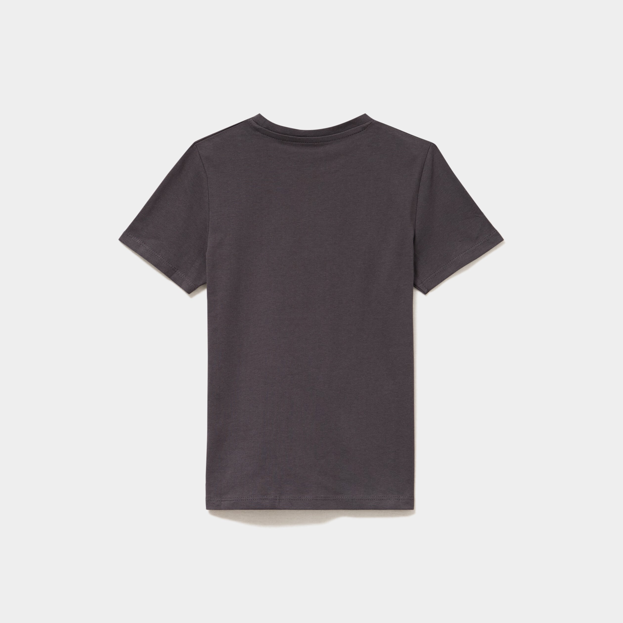 T-shirt en coton manches courtes gris fonc&eacute; gar&ccedil;on