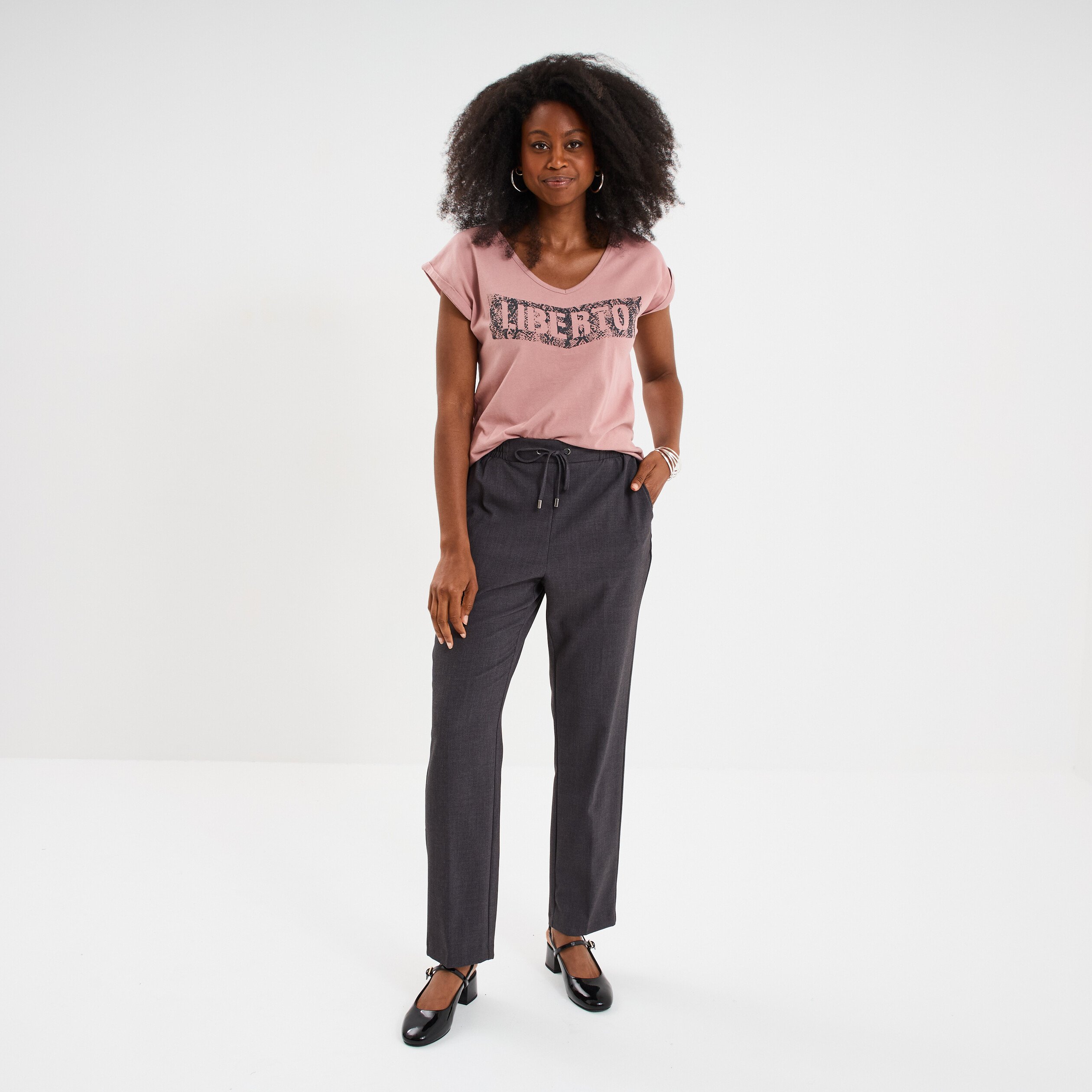 t shirt delave en coton liberto parme femme T-shirt délavé en coton Liberto parme femme