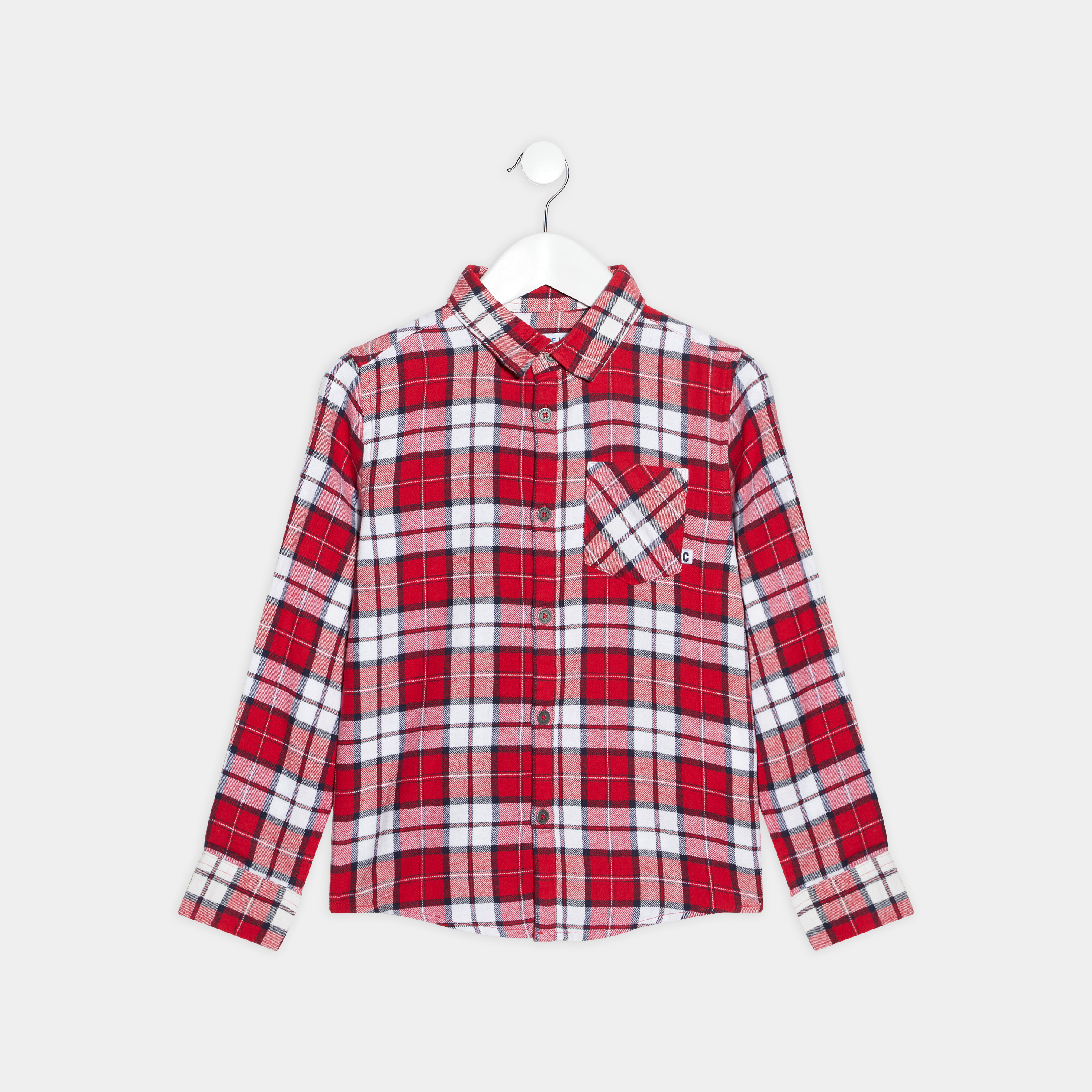 Chemise manches longues Creeks rouge garçon