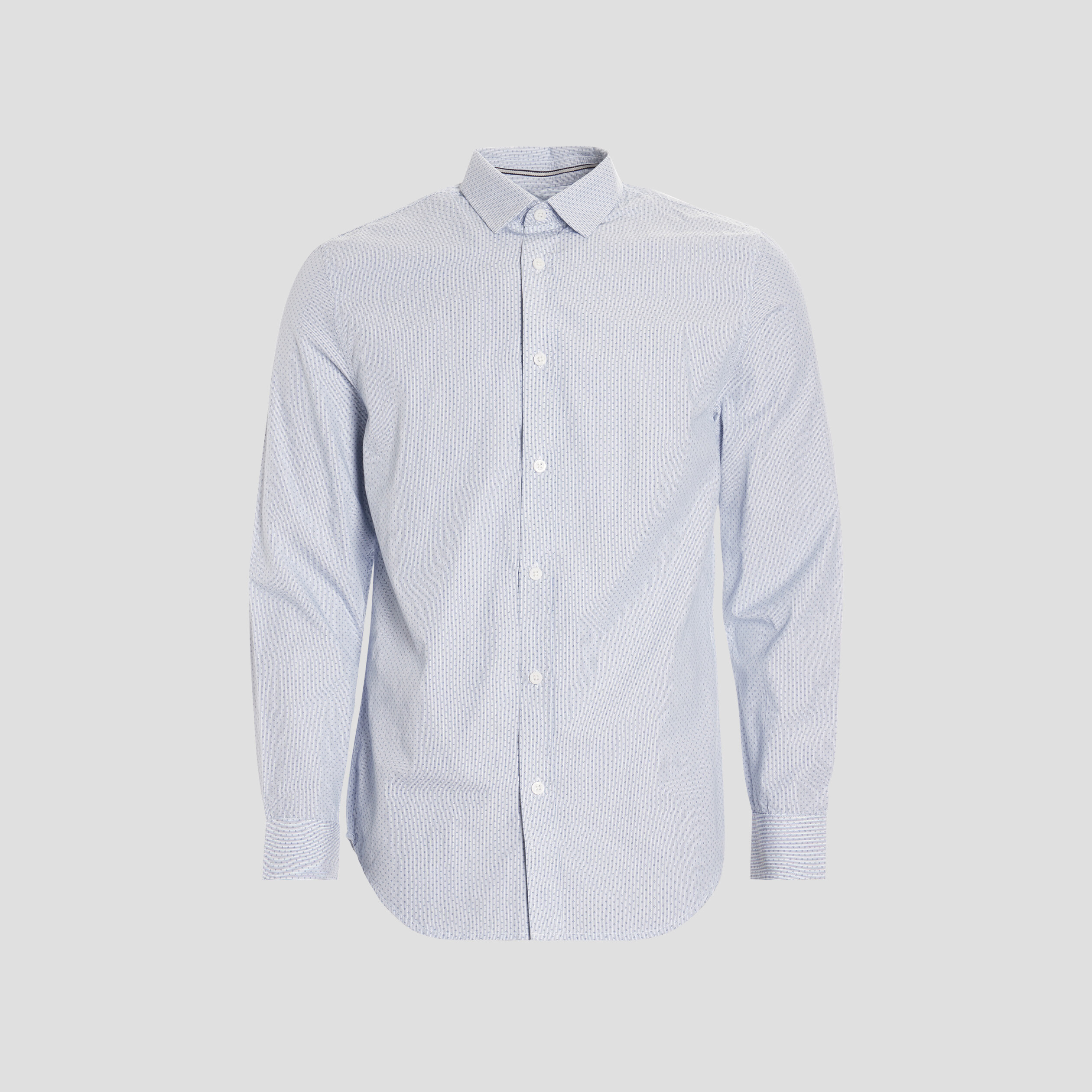 chemise droite imprimee manches longues blanc homme Chemise droite imprimée manches longues blanc homme