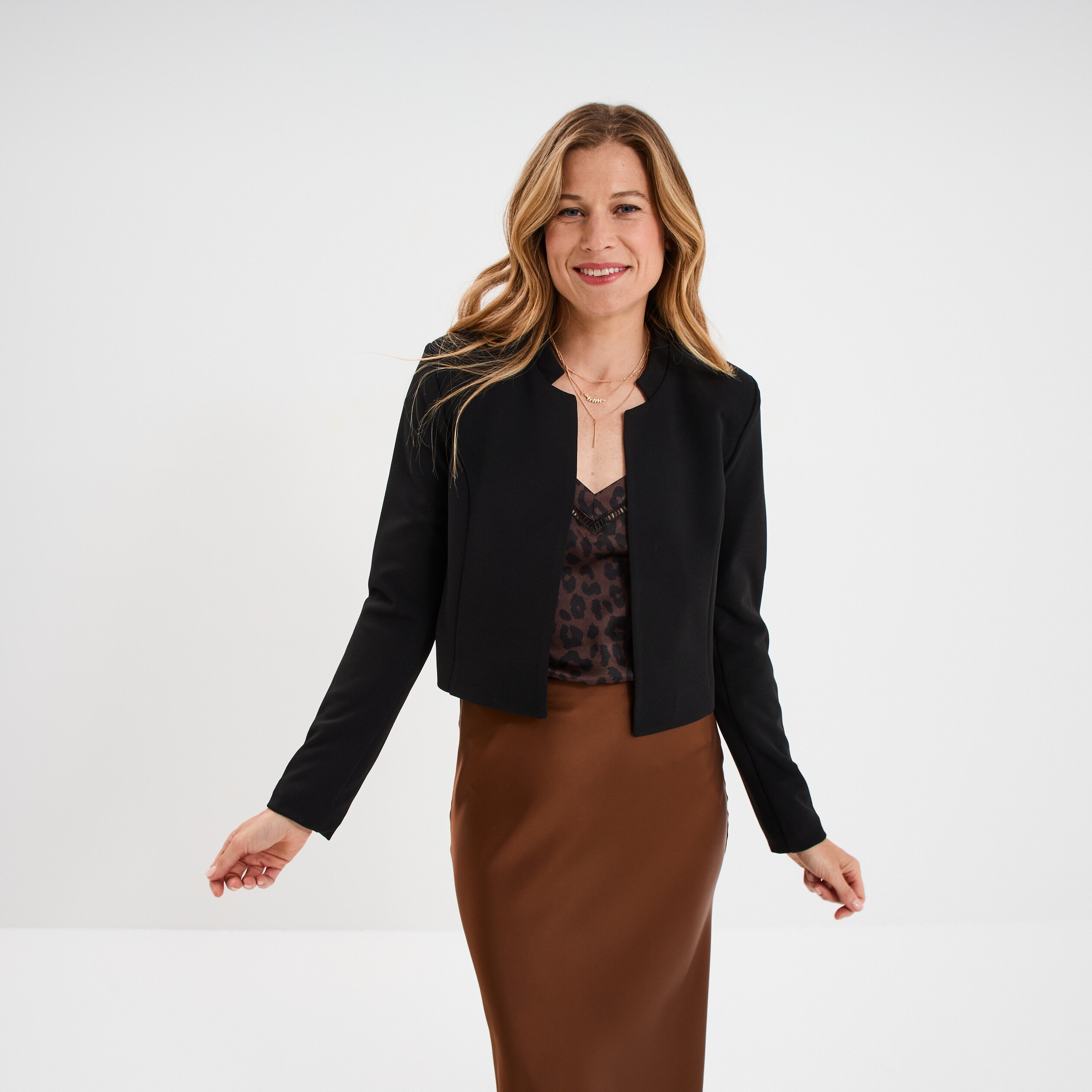 veste bolero doublee stretch noir femme Veste boléro doublée stretch noir femme