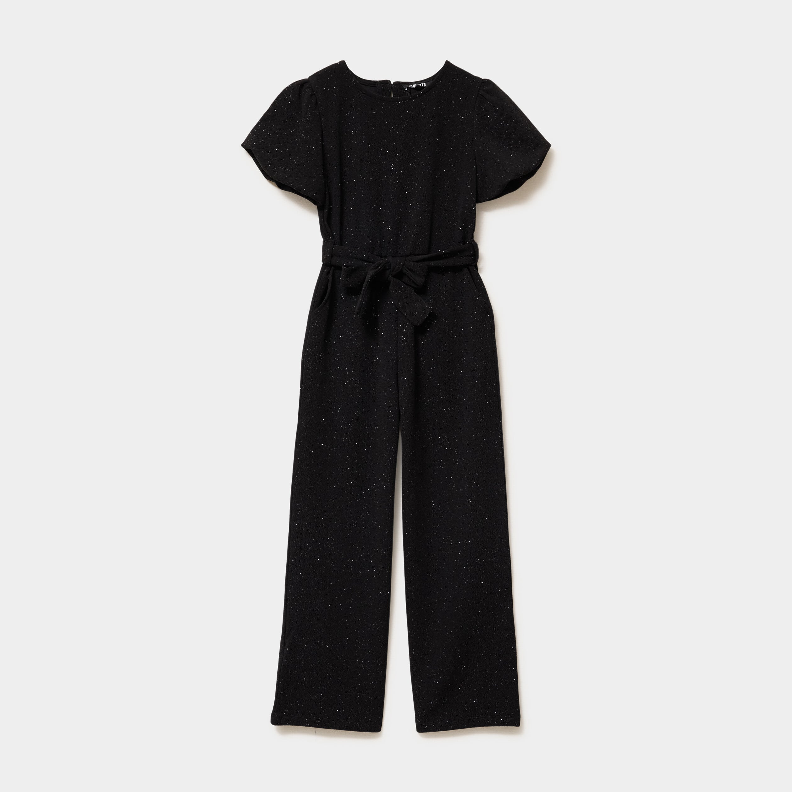 Combinaison pantalon &agrave; paillettes noir fille