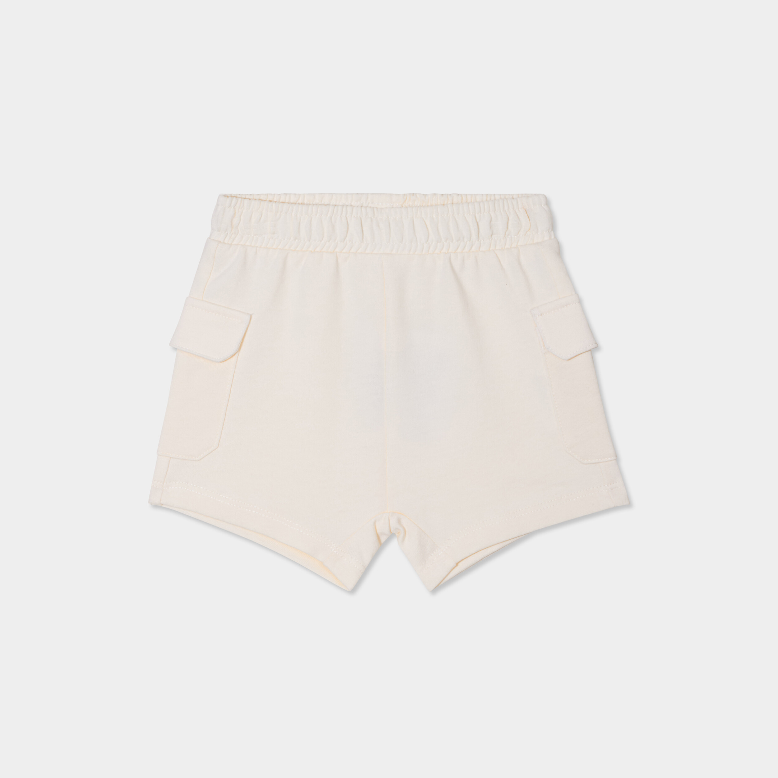Short avec poches c&ocirc;t&eacute;s ecru b&eacute;b&eacute; gar&ccedil;on