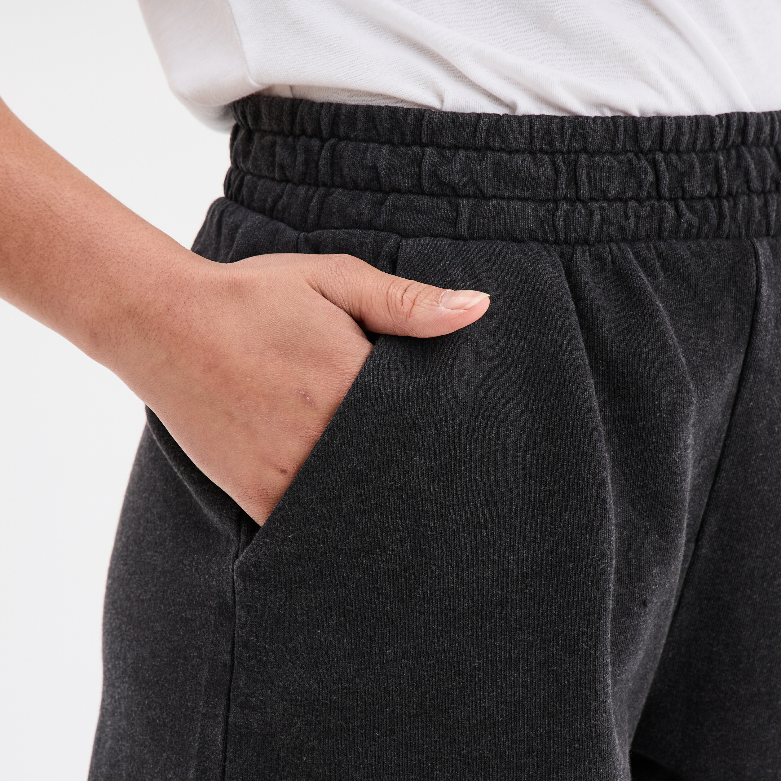 short de jogging en molleton noir femme Short de jogging en molleton noir femme
