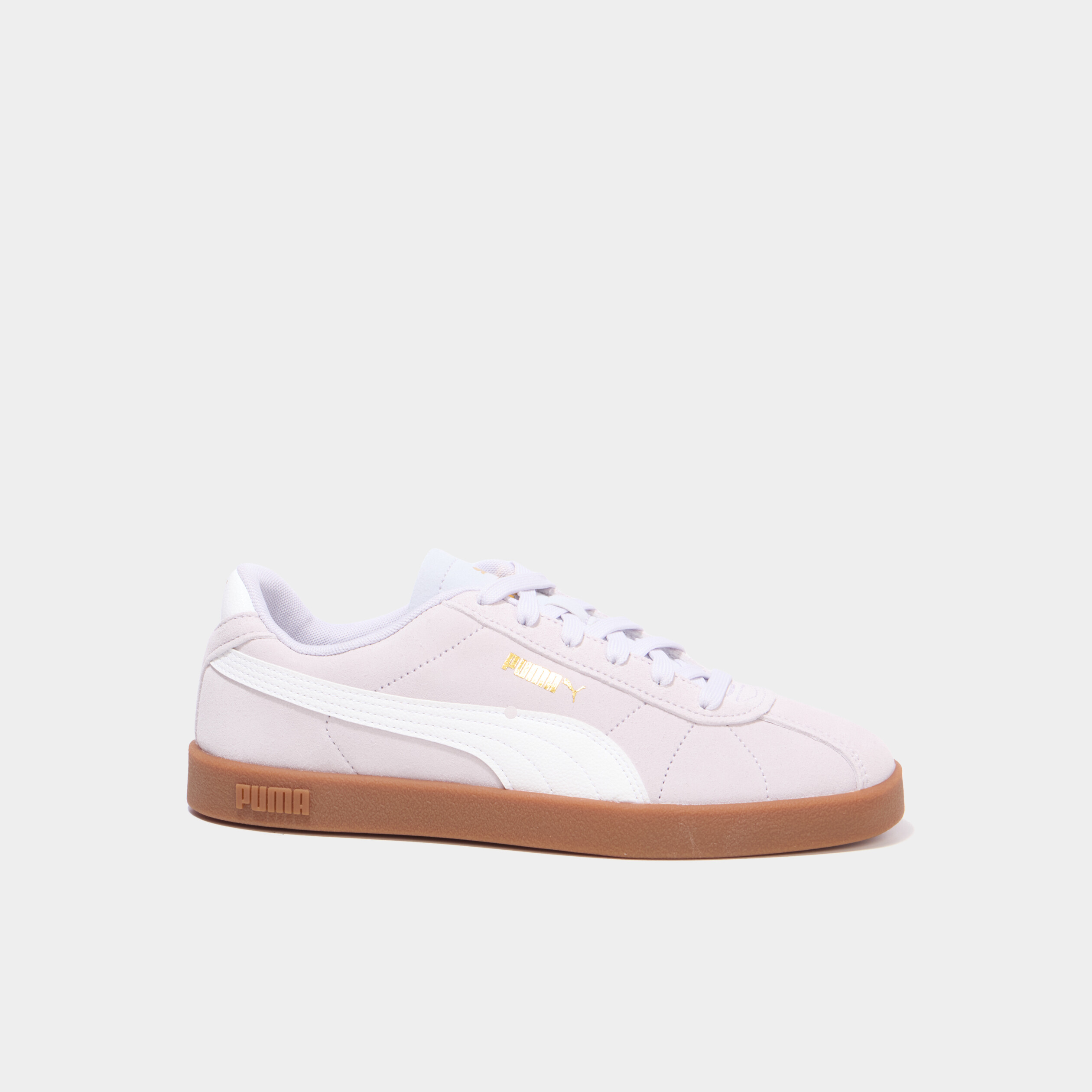 baskets &agrave; lacets en cuir Puma Club II violet femme