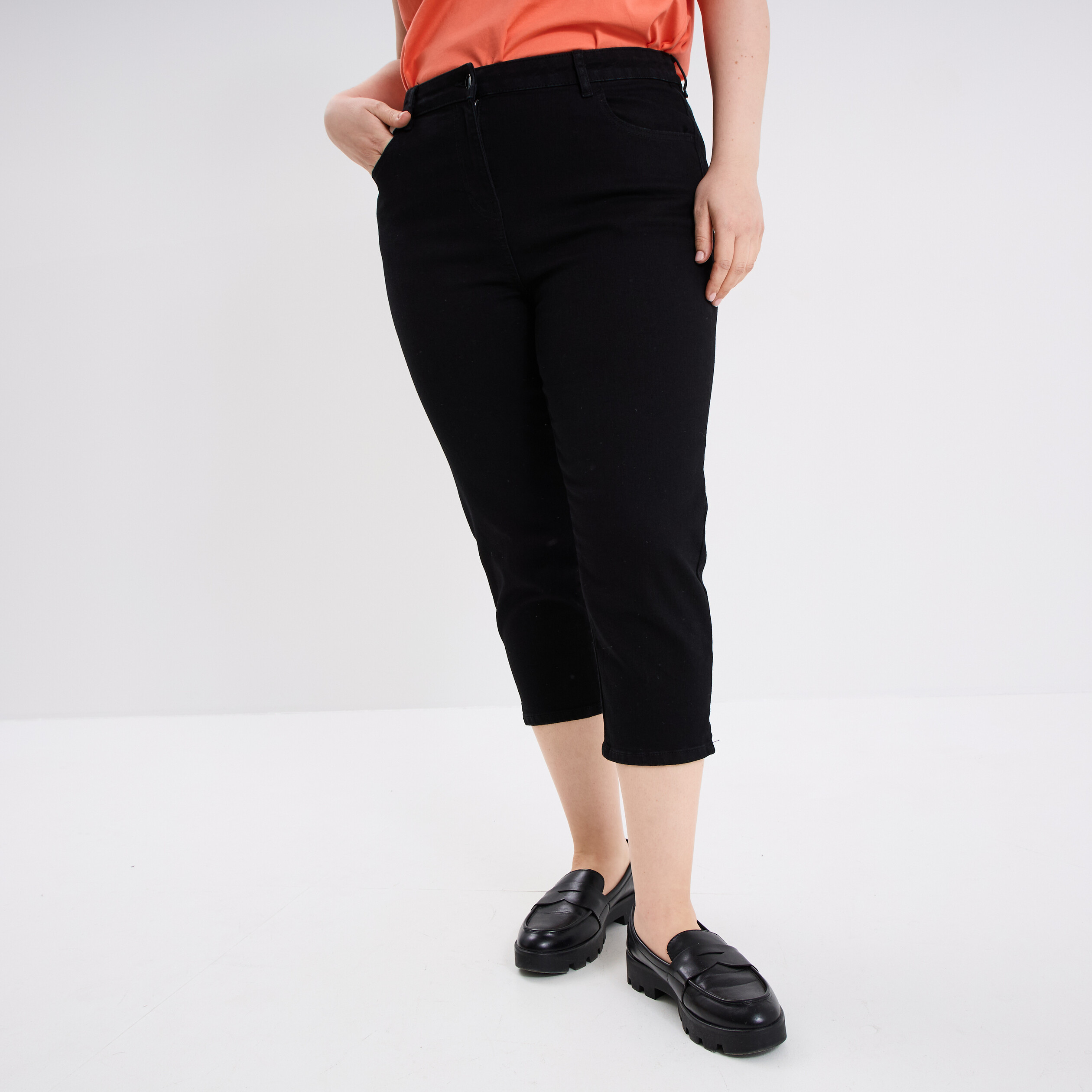 pantalon corsaire skinny taille haute noir femmegt Pantalon corsaire skinny taille haute noir femme grande taille