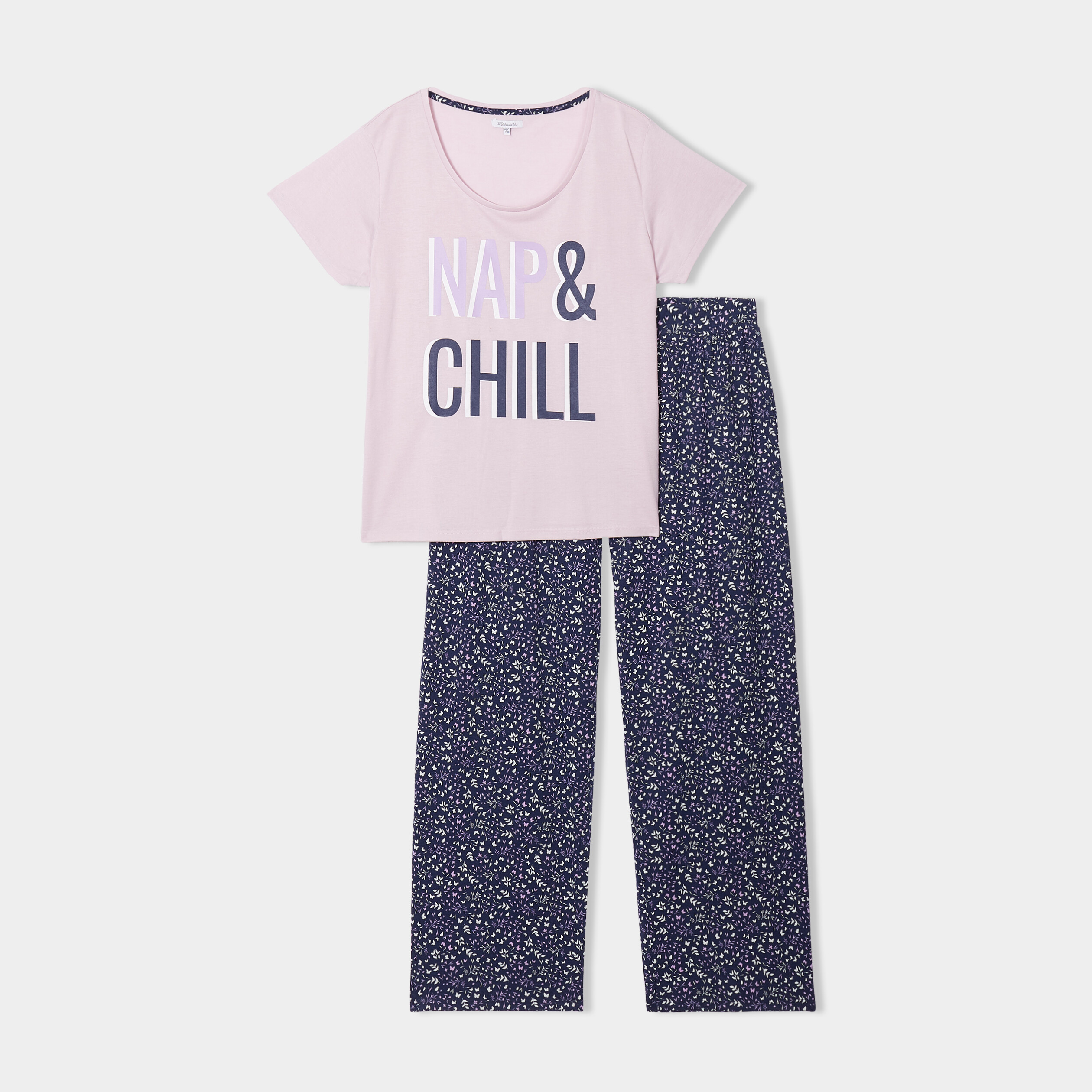 ensemble pyjama pantalon 2 pieces parme femmegt Ensemble pyjama pantalon 2 pièces parme femme grande taille