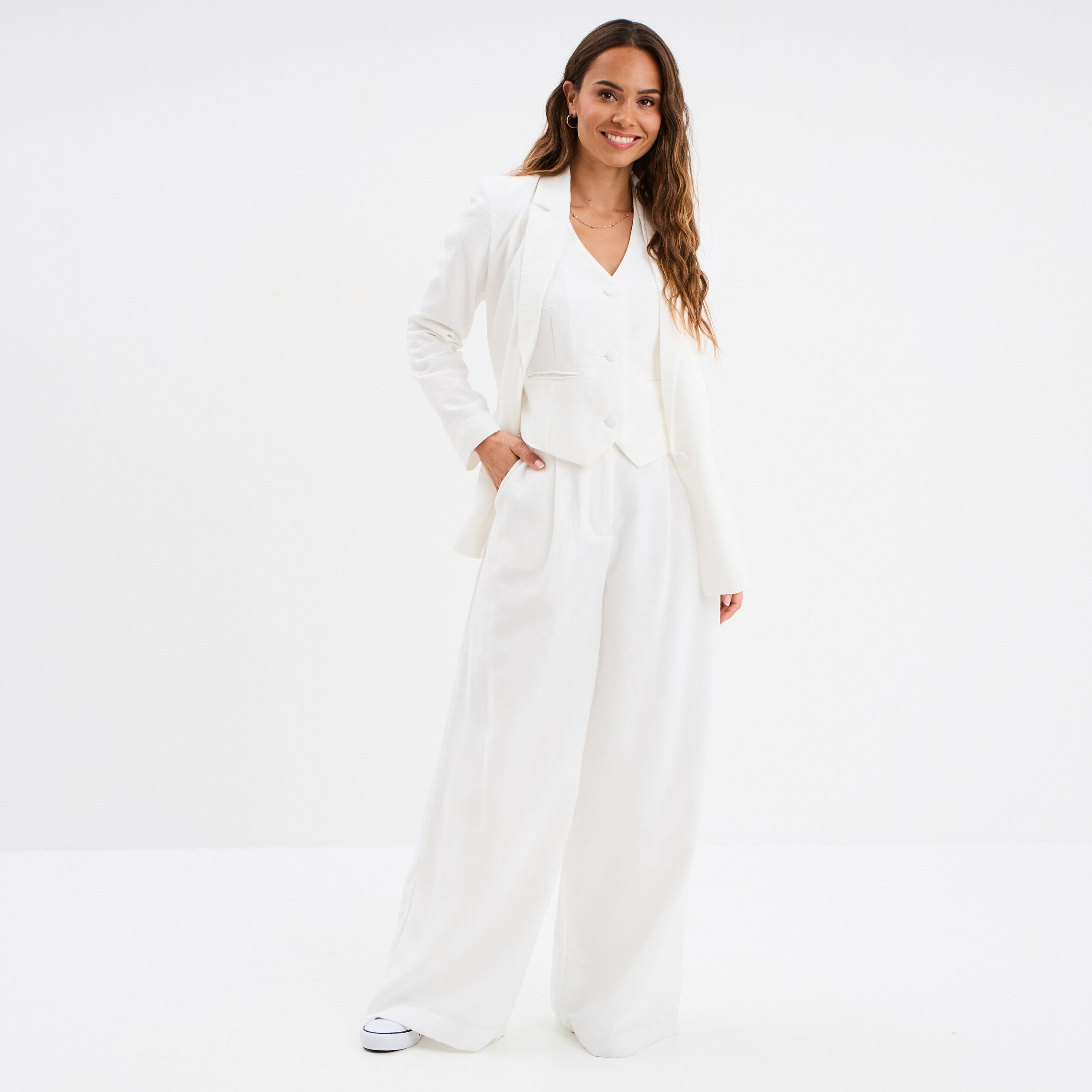 veste blazer droite blanc femme Veste blazer droite blanc femme