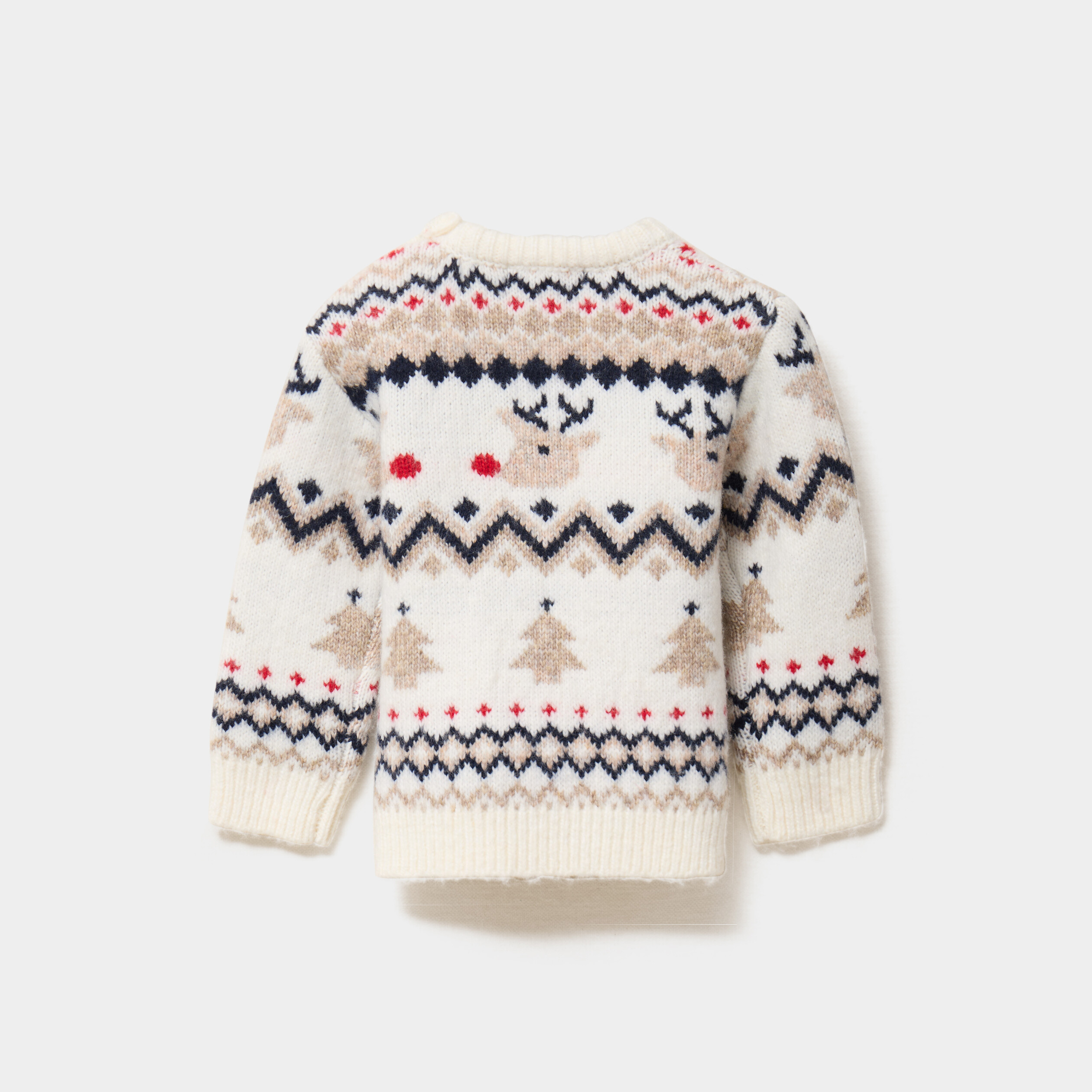 Pull No&euml;l col rond manches longues ivoire b&eacute;b&eacute; gar&ccedil;on
