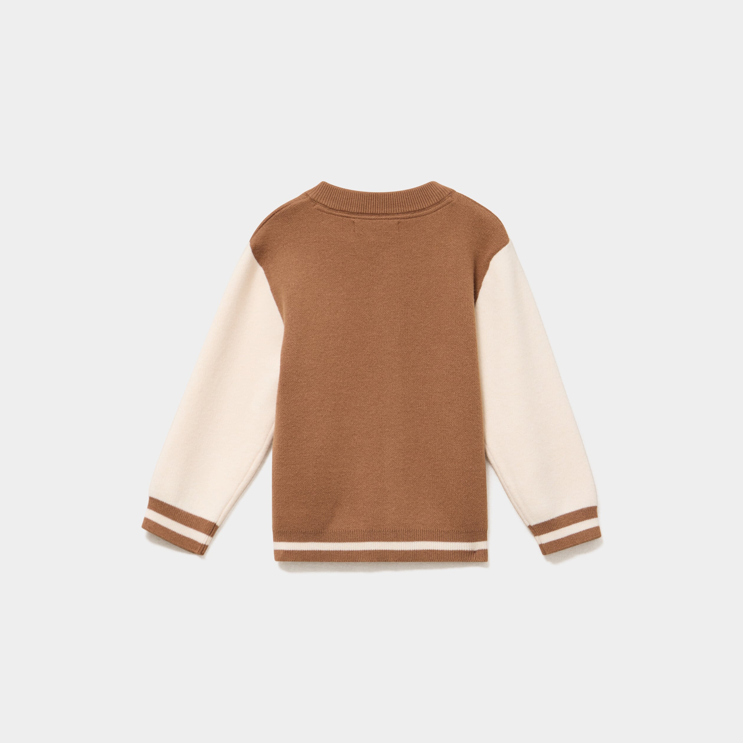 Gilet boutonn&eacute; col teddy manches longues marron b&eacute;b&eacute; gar&ccedil;on