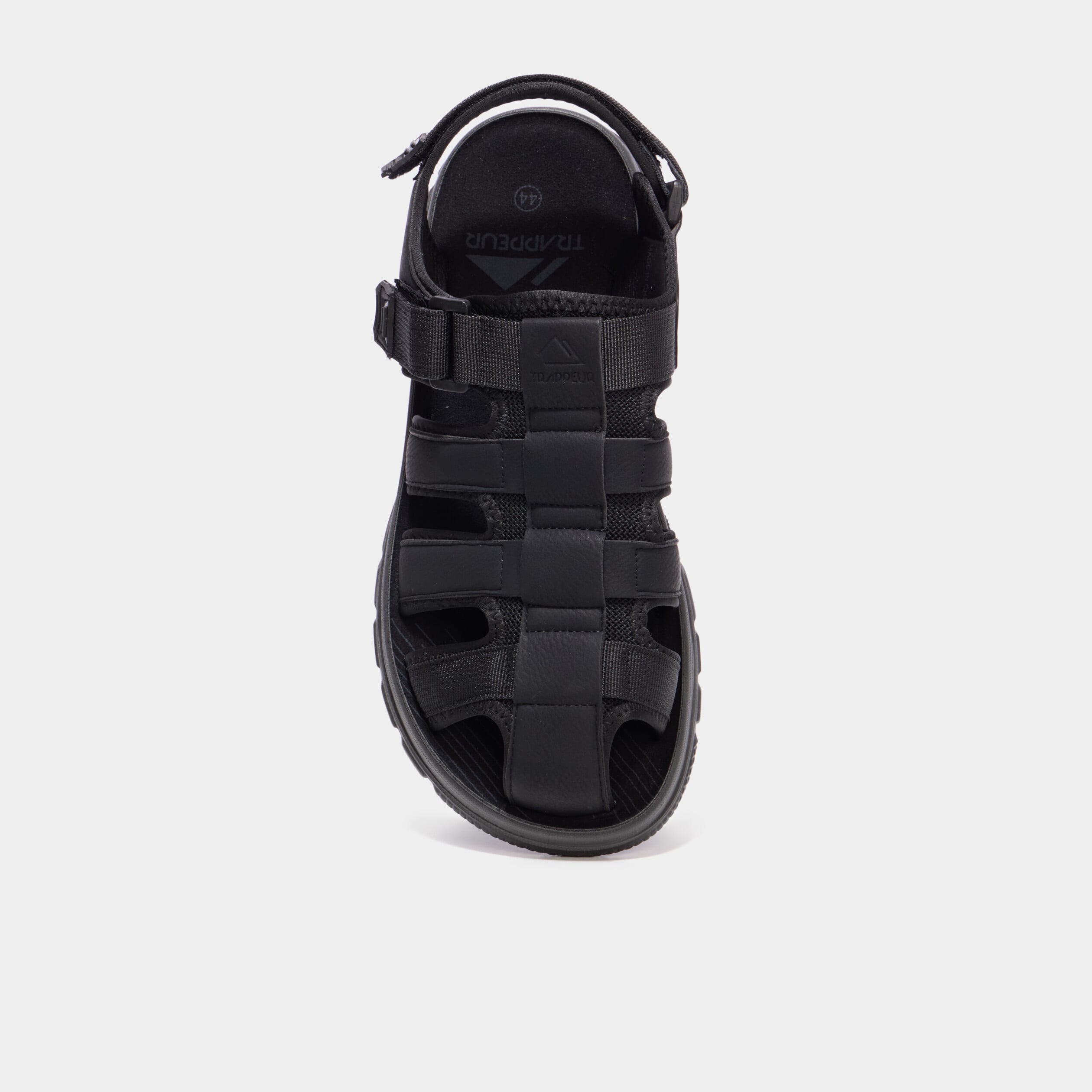 Sandales &agrave; scratchs avec bout rond noir homme