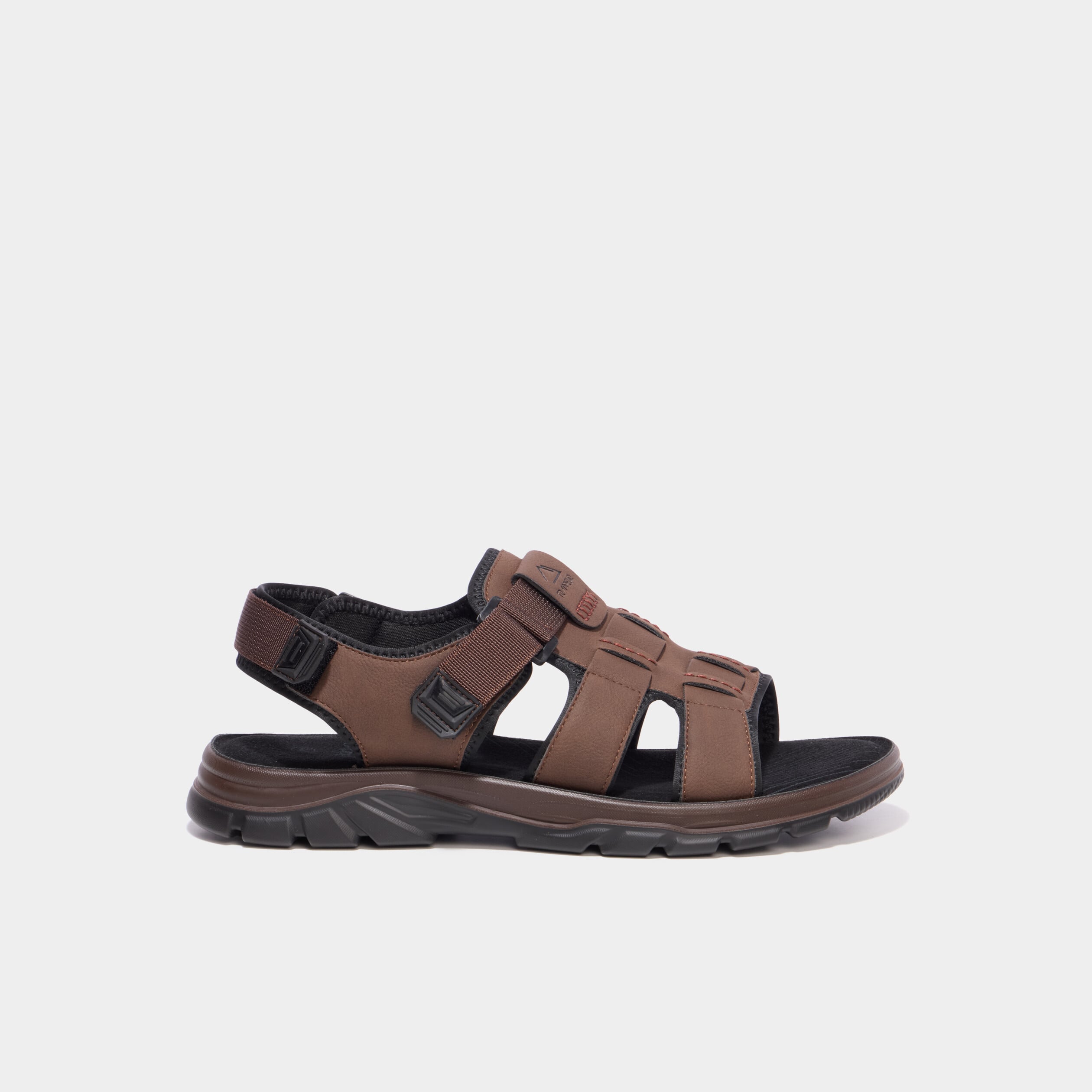 Sandales avec scratchs marron homme
